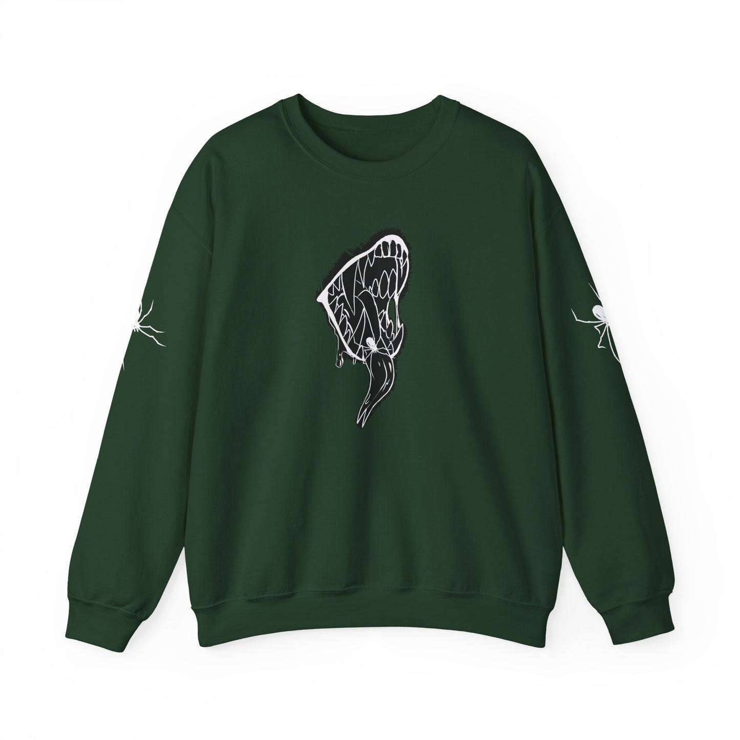 Snake Skull Illustration Crewneck Sweatshirt | Gothic Snake Sleeve Art
