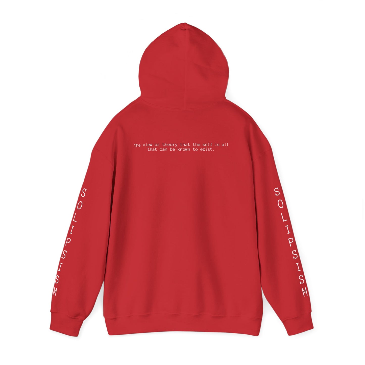 Solipsism Eye Graphic Hoodie | Solipsism Text Sleeve Pullover