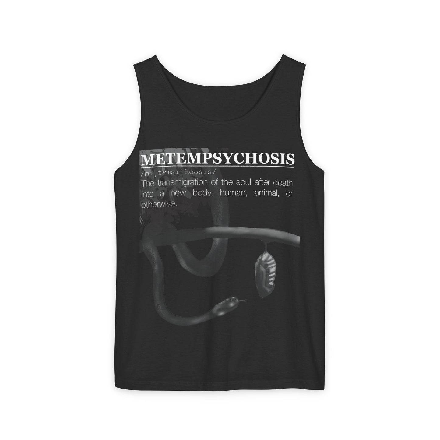 Metempsychosis Snake Coil tank top | Philosophical Graphic Tee