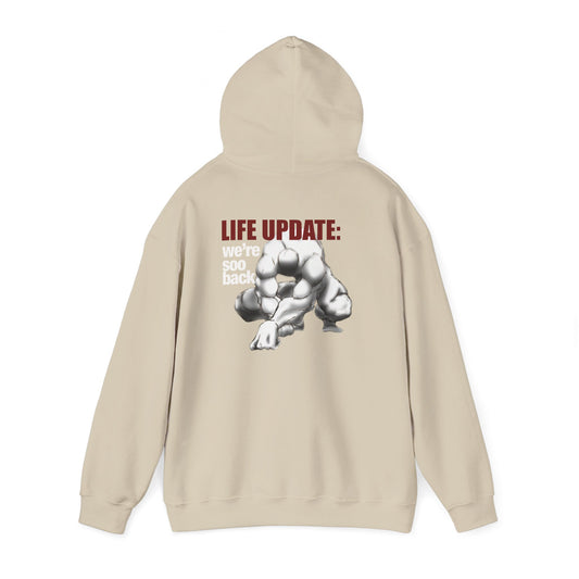 Life On Pause gorilla illustration Hoodie | Back print statement sweatshirt