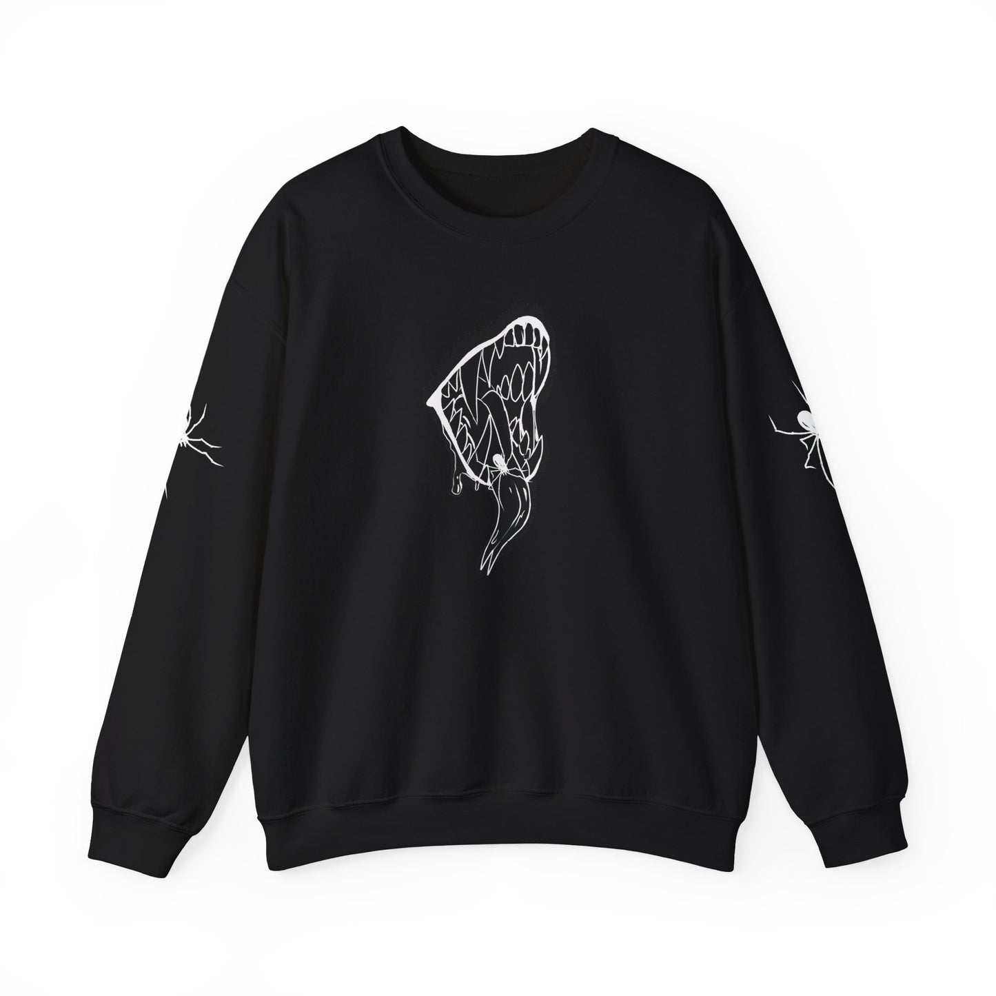 Snake Skull Illustration Crewneck Sweatshirt | Gothic Snake Sleeve Art