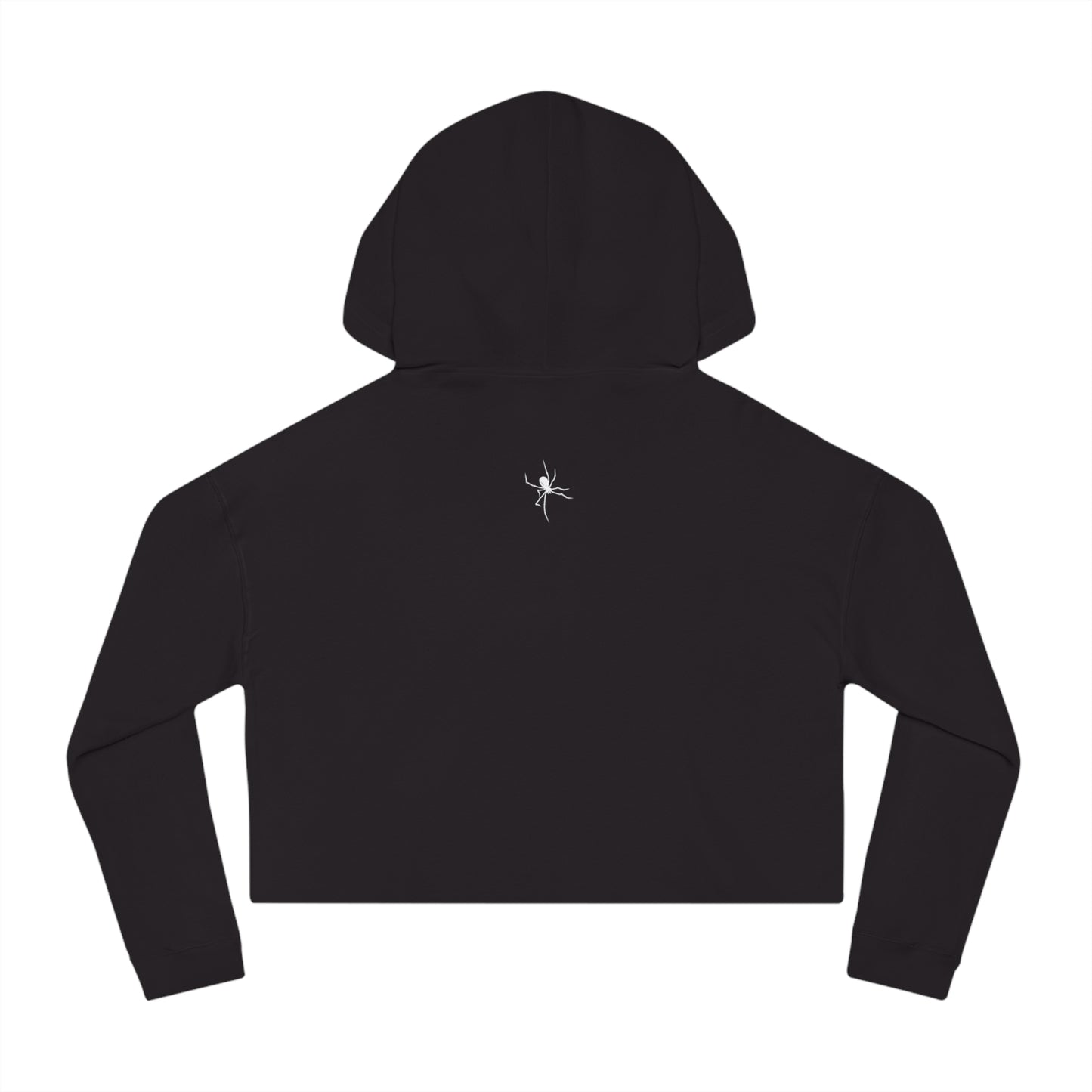 Cropped Hoodie — Black Abstract Shark Graphic