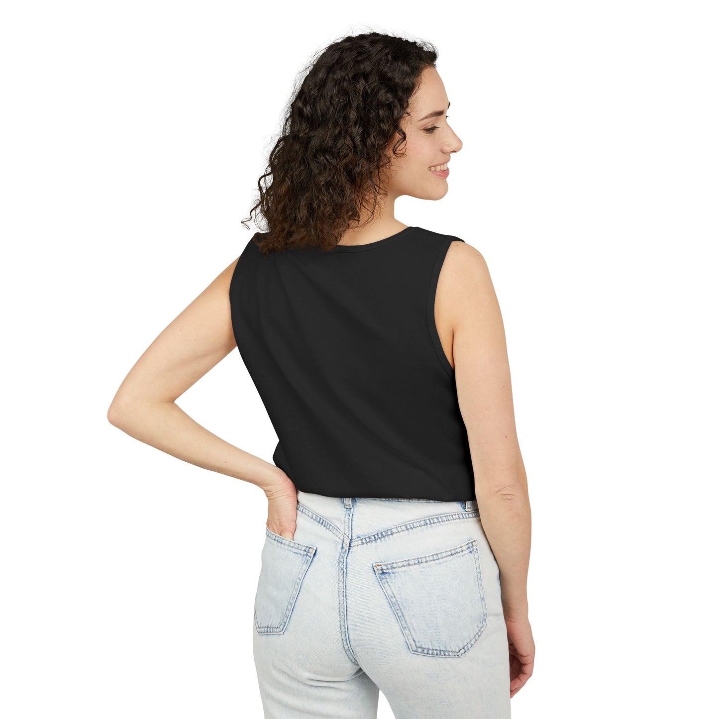 Sonder eye illustration Tank Top | mystical eye graphic, neon pink text