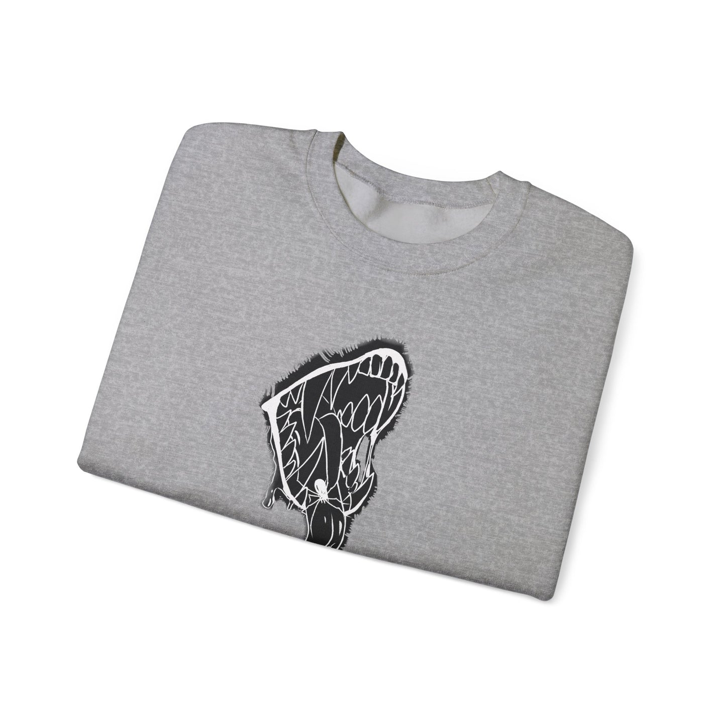 Snake Skull Illustration Crewneck Sweatshirt | Gothic Snake Sleeve Art