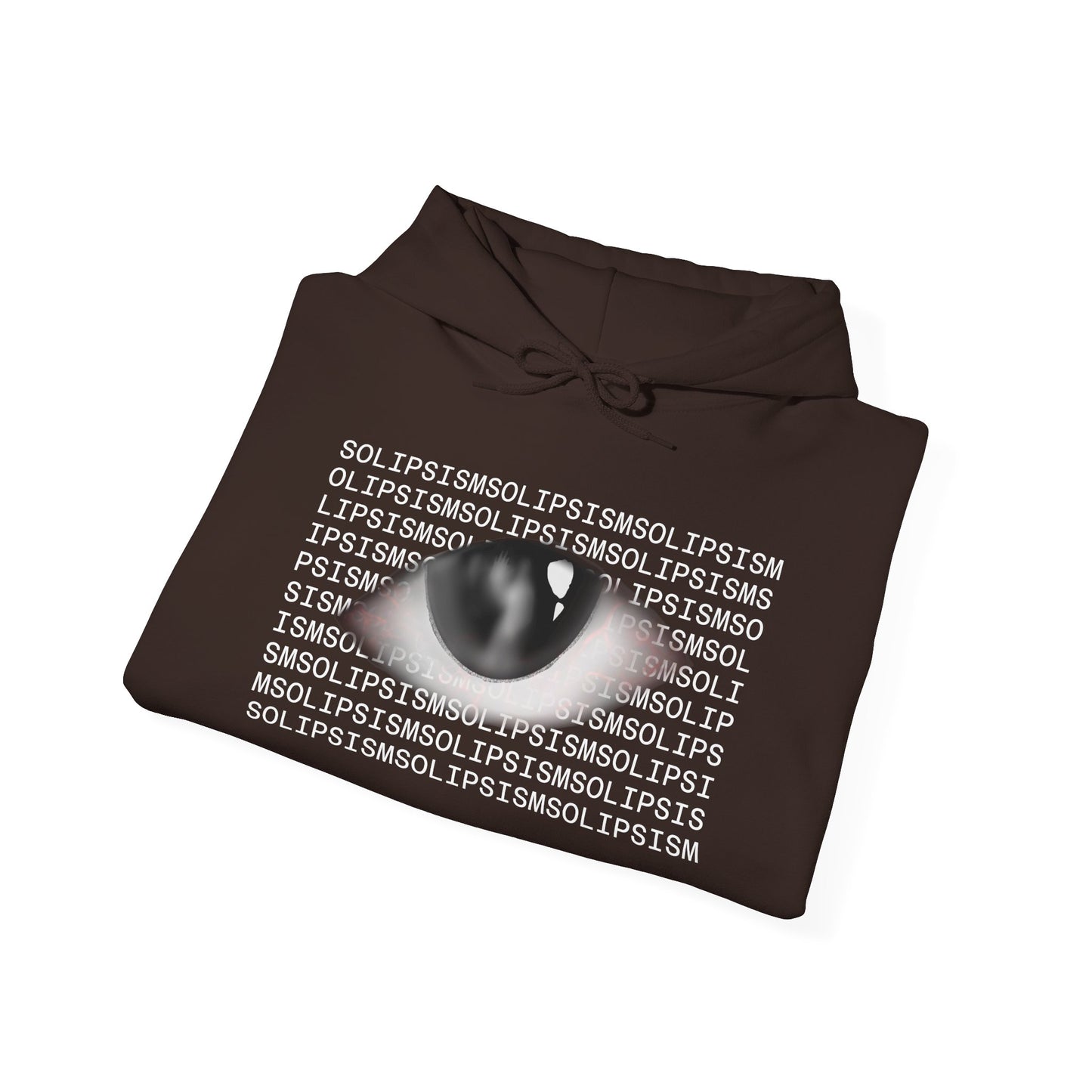 Solipsism Eye Graphic Hoodie | Solipsism Text Sleeve Pullover
