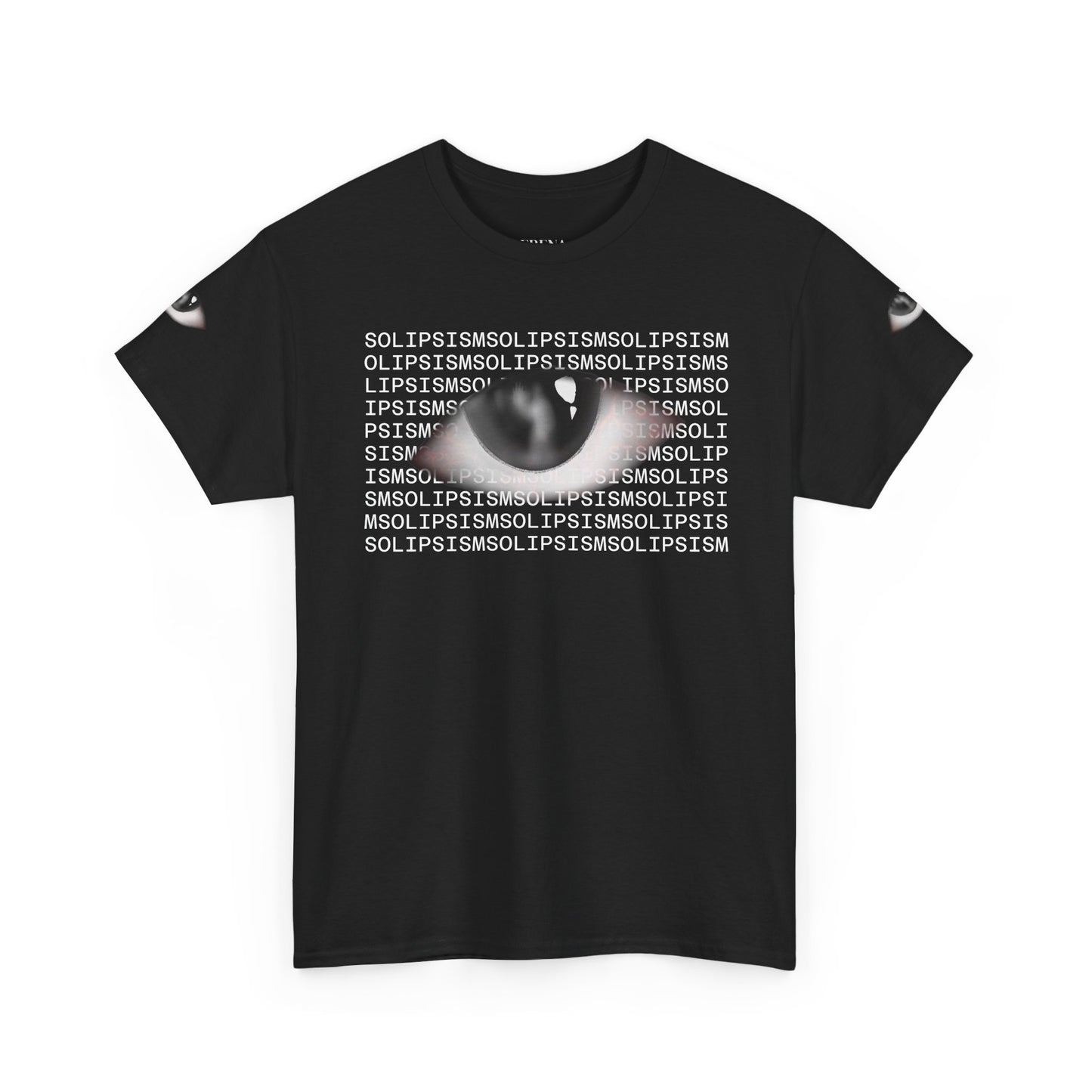 Monochrome Lip Print Tee | Repeated Text Pattern, Minimal Graphic Shirt