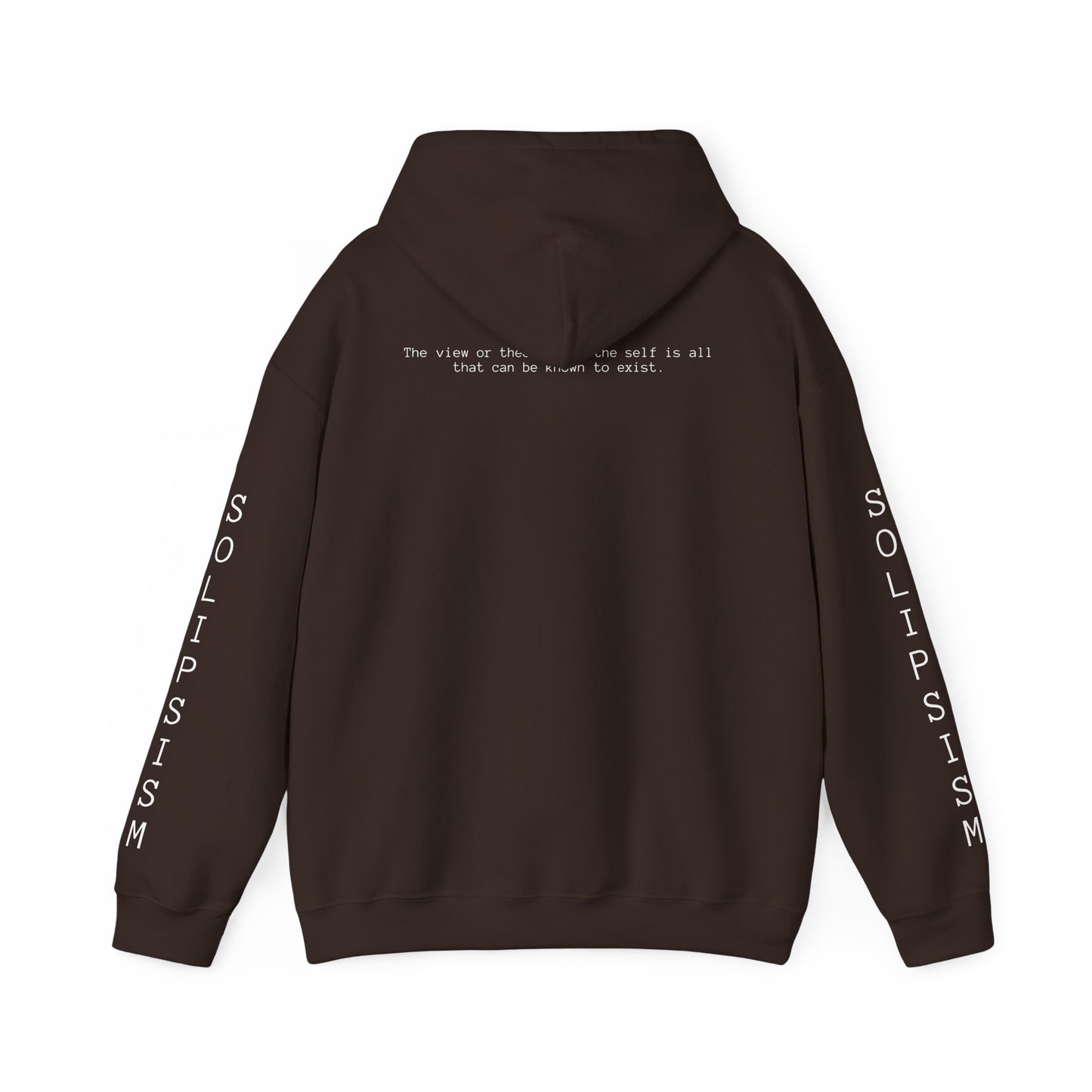 Solipsism Eye Graphic Hoodie | Solipsism Text Sleeve Pullover