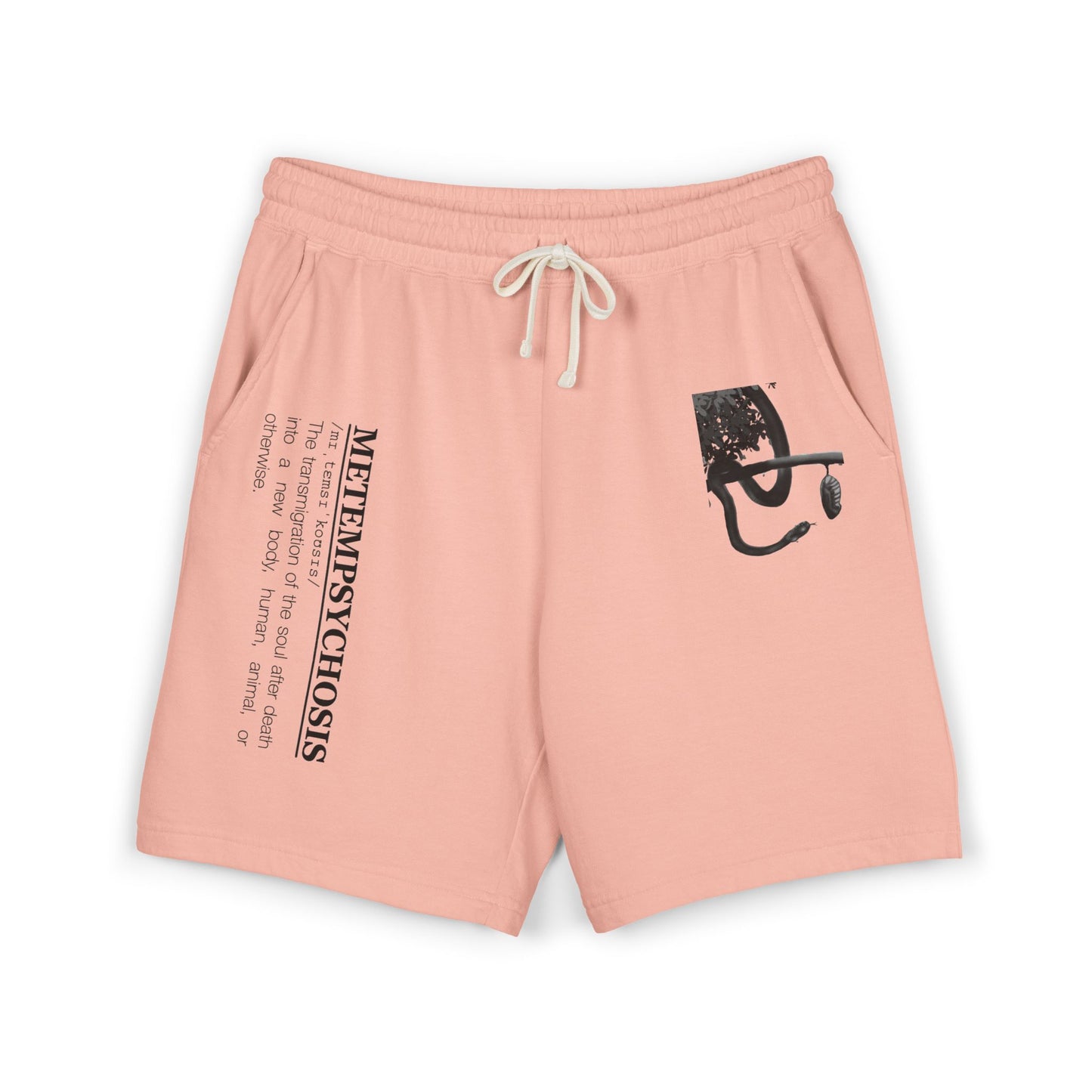 Distressed Smiley Face Sweat Shorts | Text Graphic