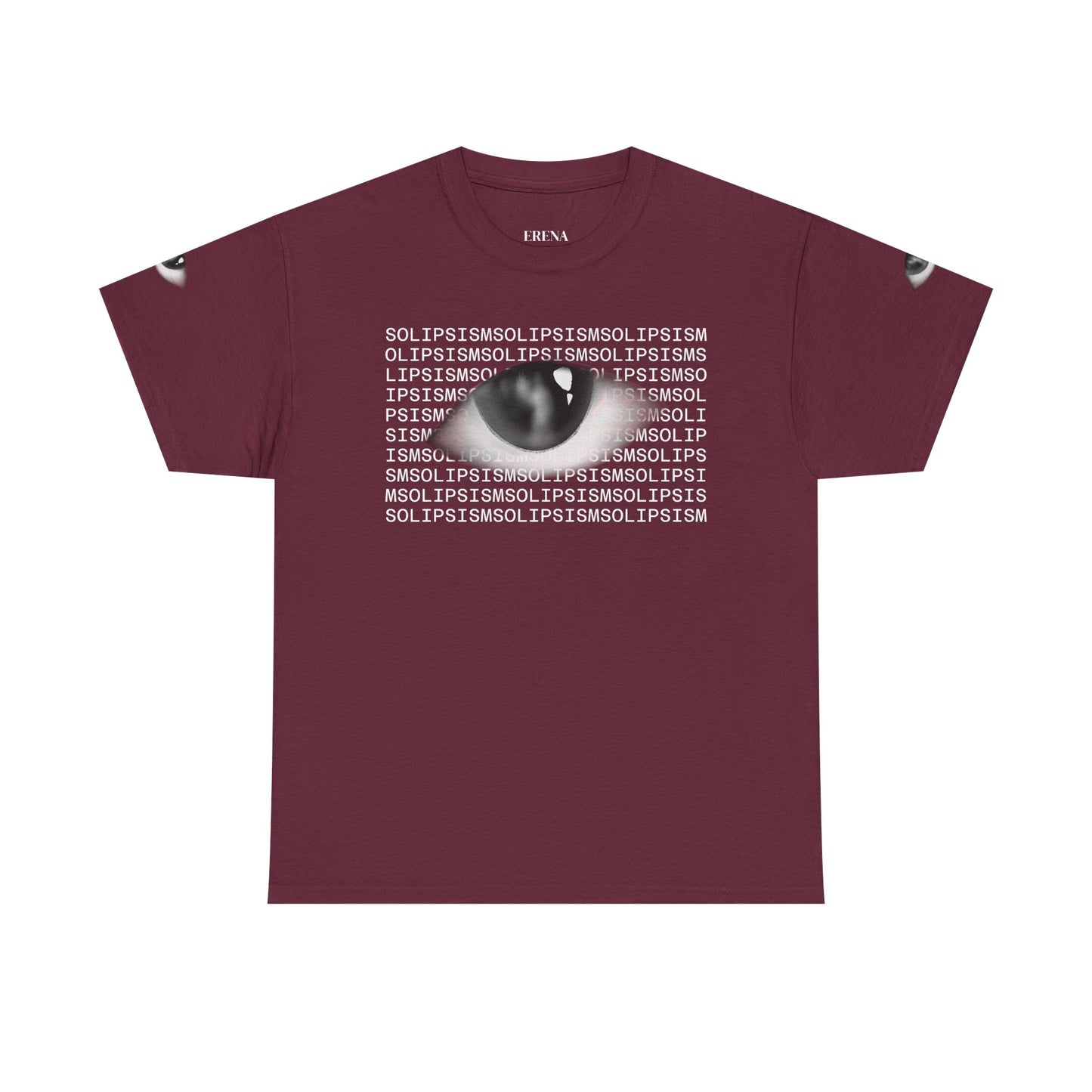 Monochrome Lip Print Tee | Repeated Text Pattern, Minimal Graphic Shirt