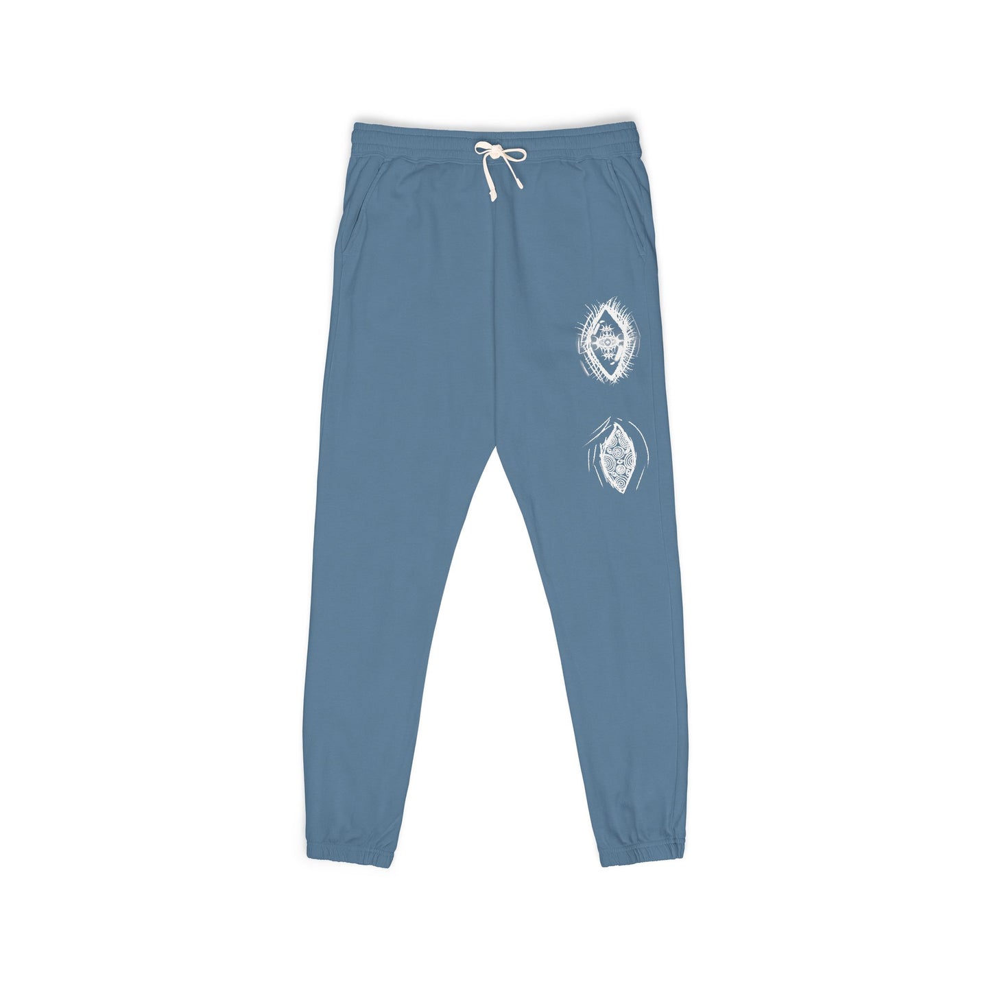 White Floral Skull Print Sweatpants | Side Graphic Joggers