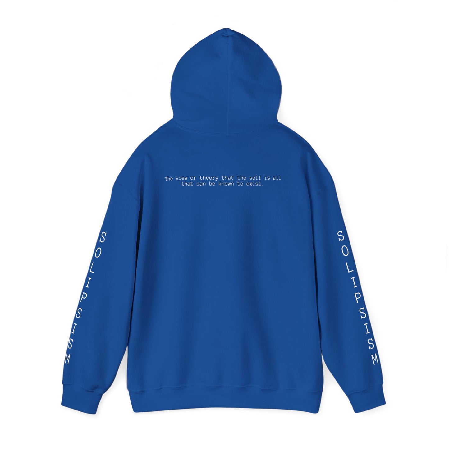 Solipsism Eye Graphic Hoodie | Solipsism Text Sleeve Pullover