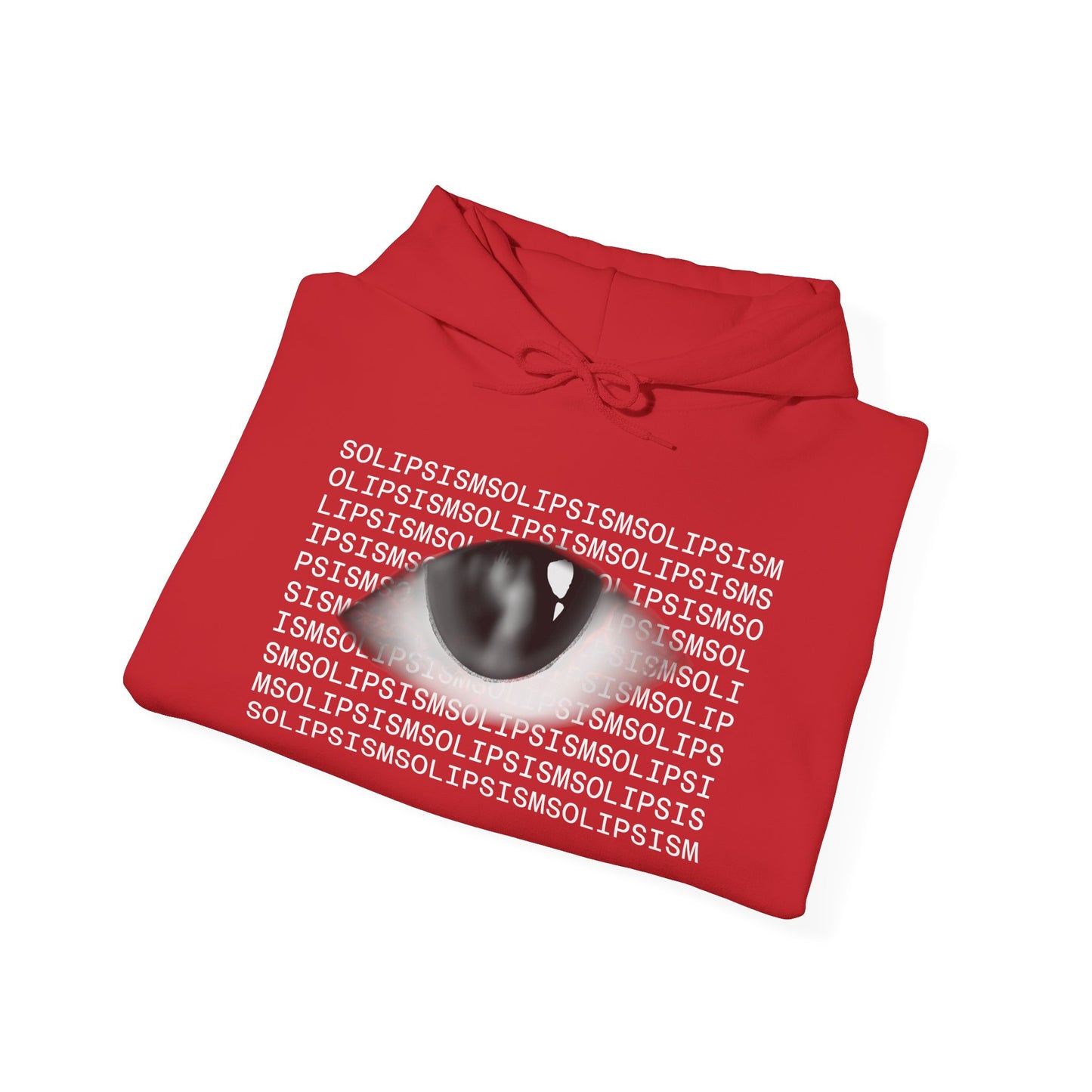 Solipsism Eye Graphic Hoodie | Solipsism Text Sleeve Pullover