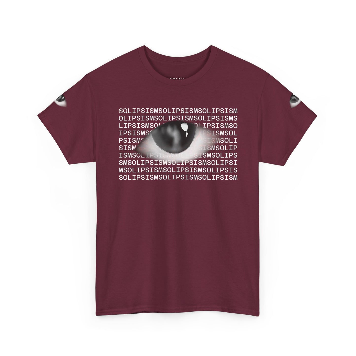 Monochrome Lip Print Tee | Repeated Text Pattern, Minimal Graphic Shirt