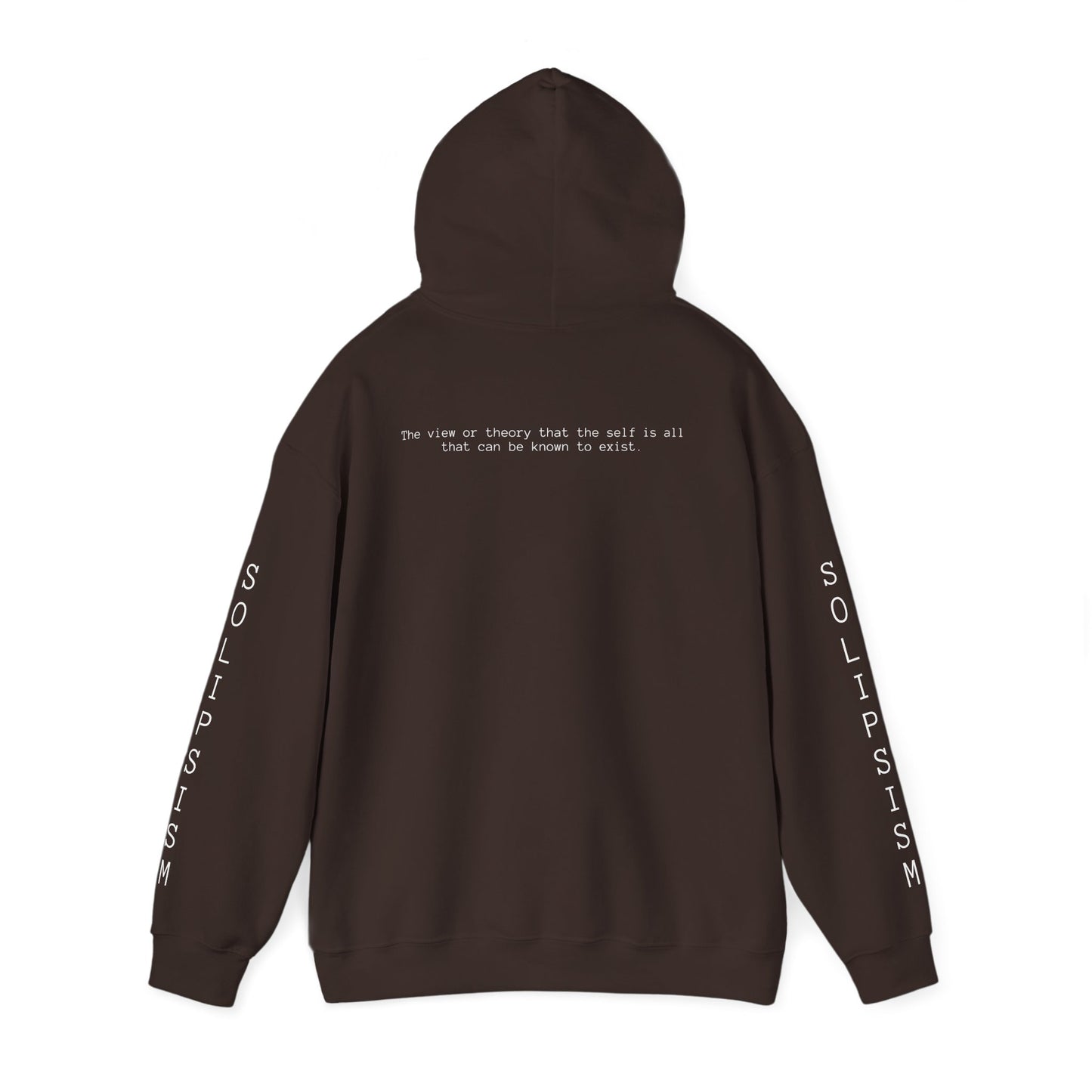 Solipsism Eye Graphic Hoodie | Solipsism Text Sleeve Pullover
