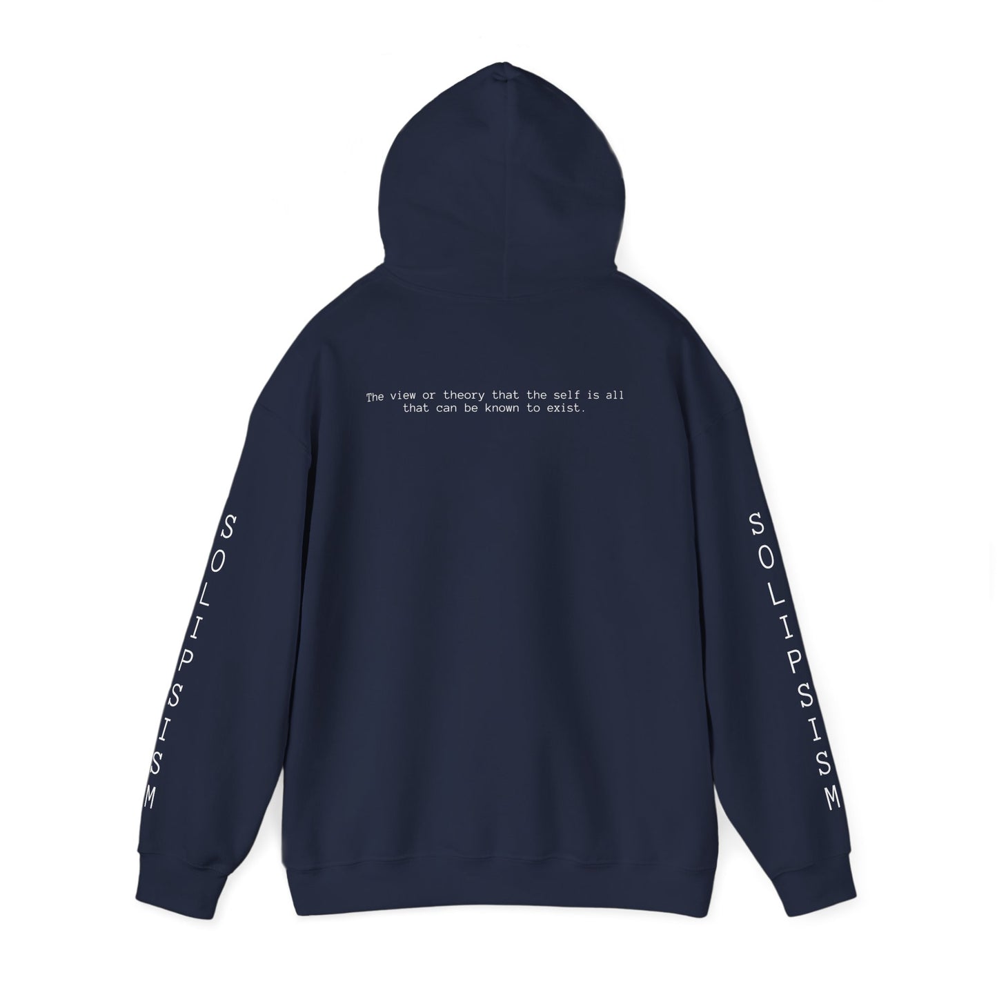 Solipsism Eye Graphic Hoodie | Solipsism Text Sleeve Pullover