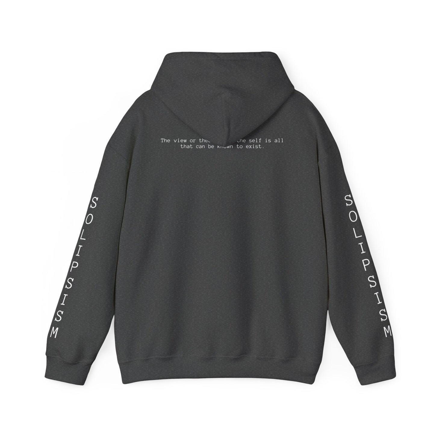 Solipsism Eye Graphic Hoodie | Solipsism Text Sleeve Pullover
