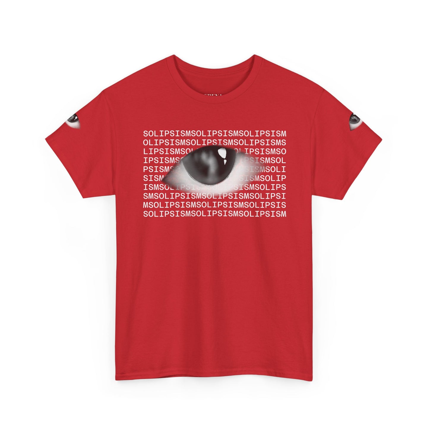 Monochrome Lip Print Tee | Repeated Text Pattern, Minimal Graphic Shirt