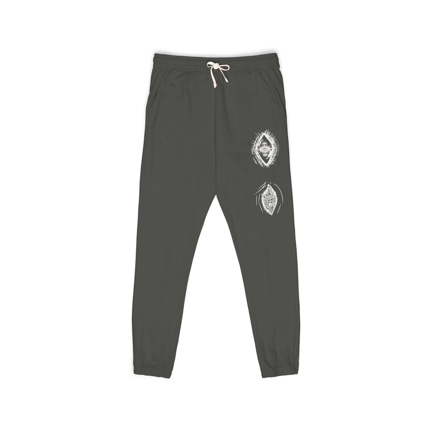 White Floral Skull Print Sweatpants | Side Graphic Joggers