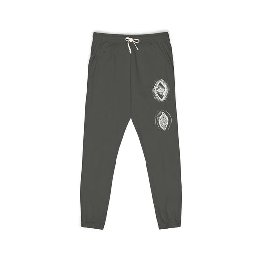 White Floral Skull Print Sweatpants | Side Graphic Joggers