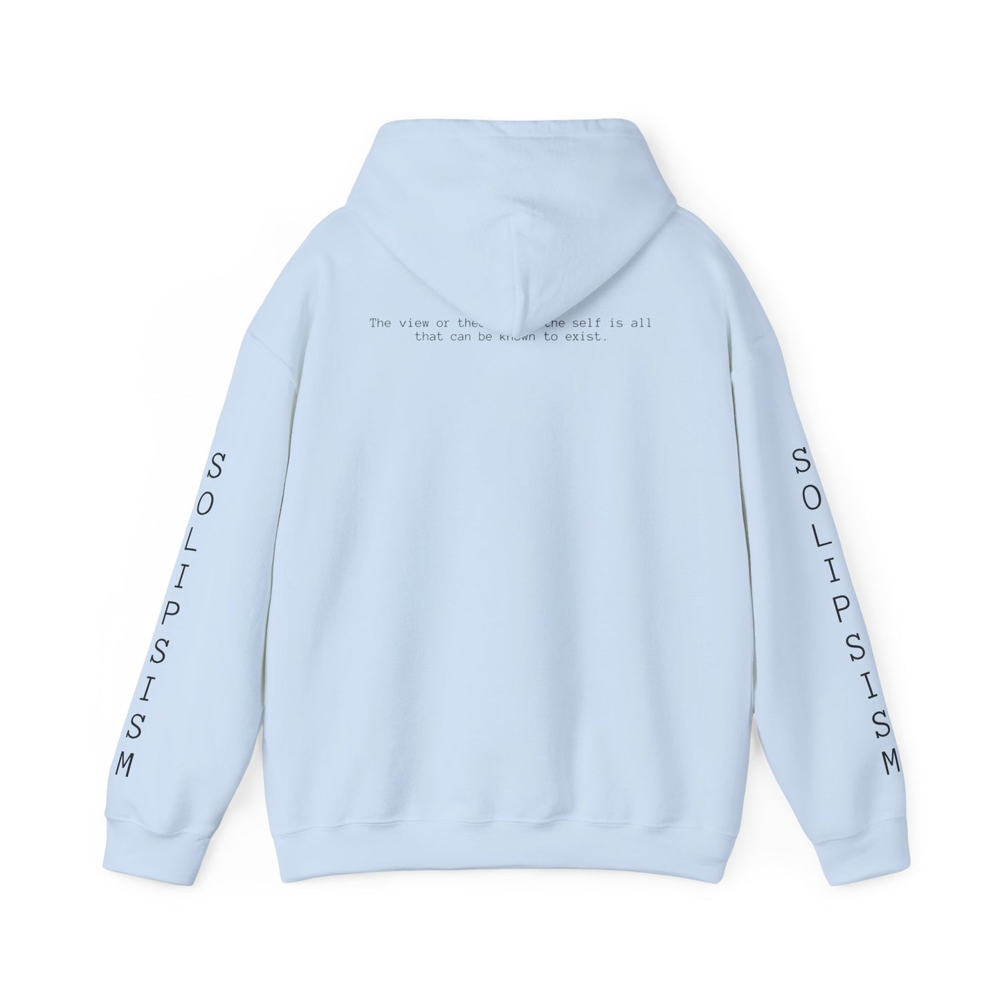 Solipsism Eye Graphic Hoodie | Solipsism Text Sleeve Pullover