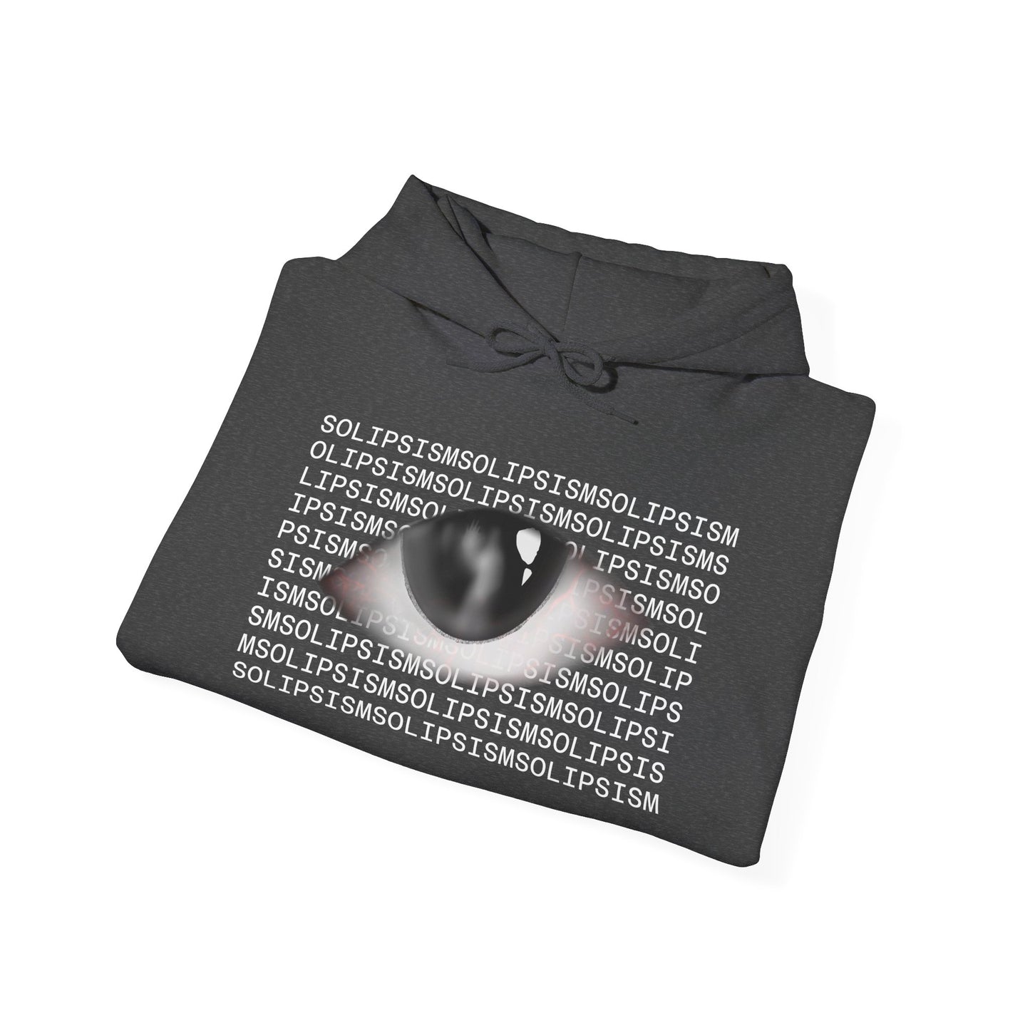 Solipsism Eye Graphic Hoodie | Solipsism Text Sleeve Pullover