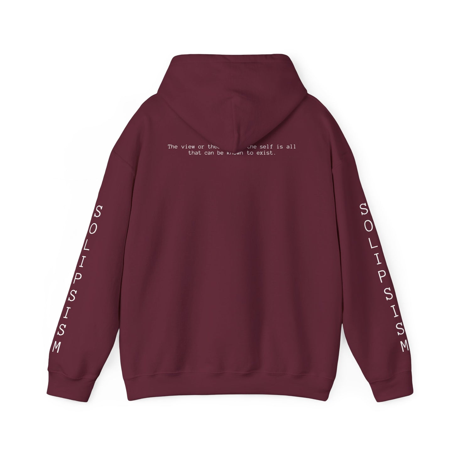 Solipsism Eye Graphic Hoodie | Solipsism Text Sleeve Pullover