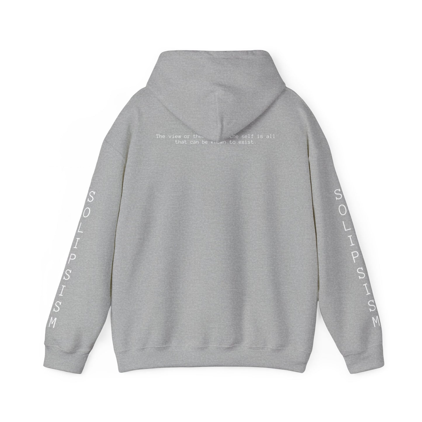 Solipsism Eye Graphic Hoodie | Solipsism Text Sleeve Pullover