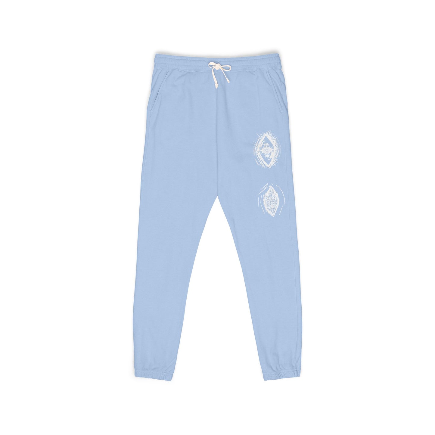 White Floral Skull Print Sweatpants | Side Graphic Joggers