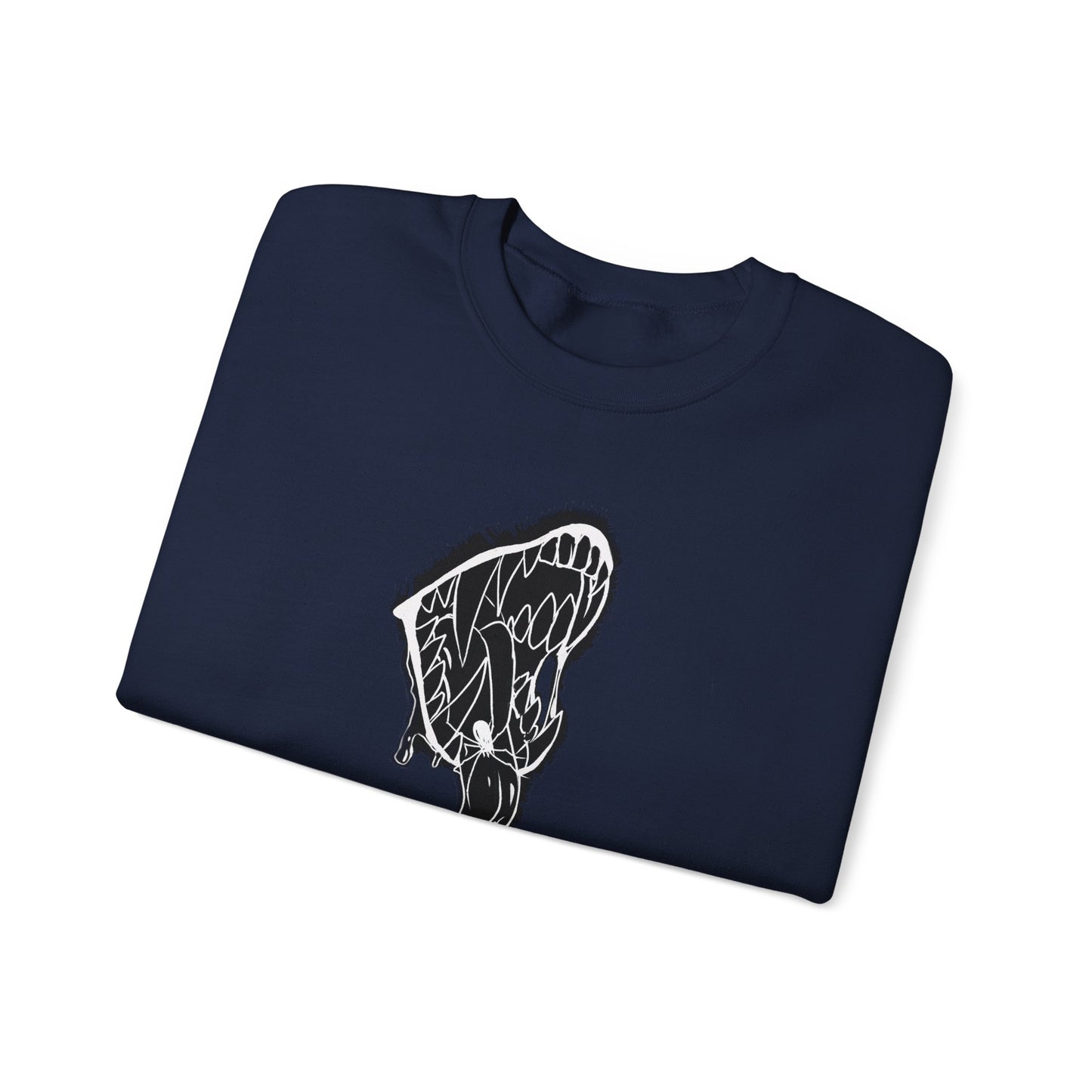 Snake Skull Illustration Crewneck Sweatshirt | Gothic Snake Sleeve Art