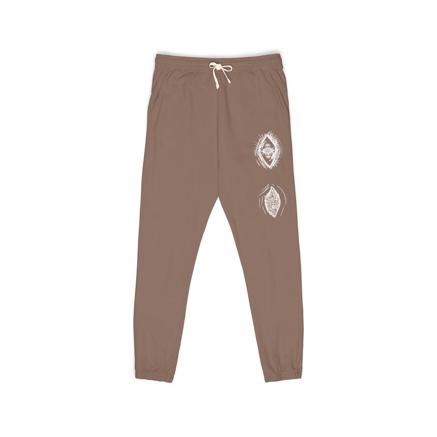 White Floral Skull Print Sweatpants | Side Graphic Joggers
