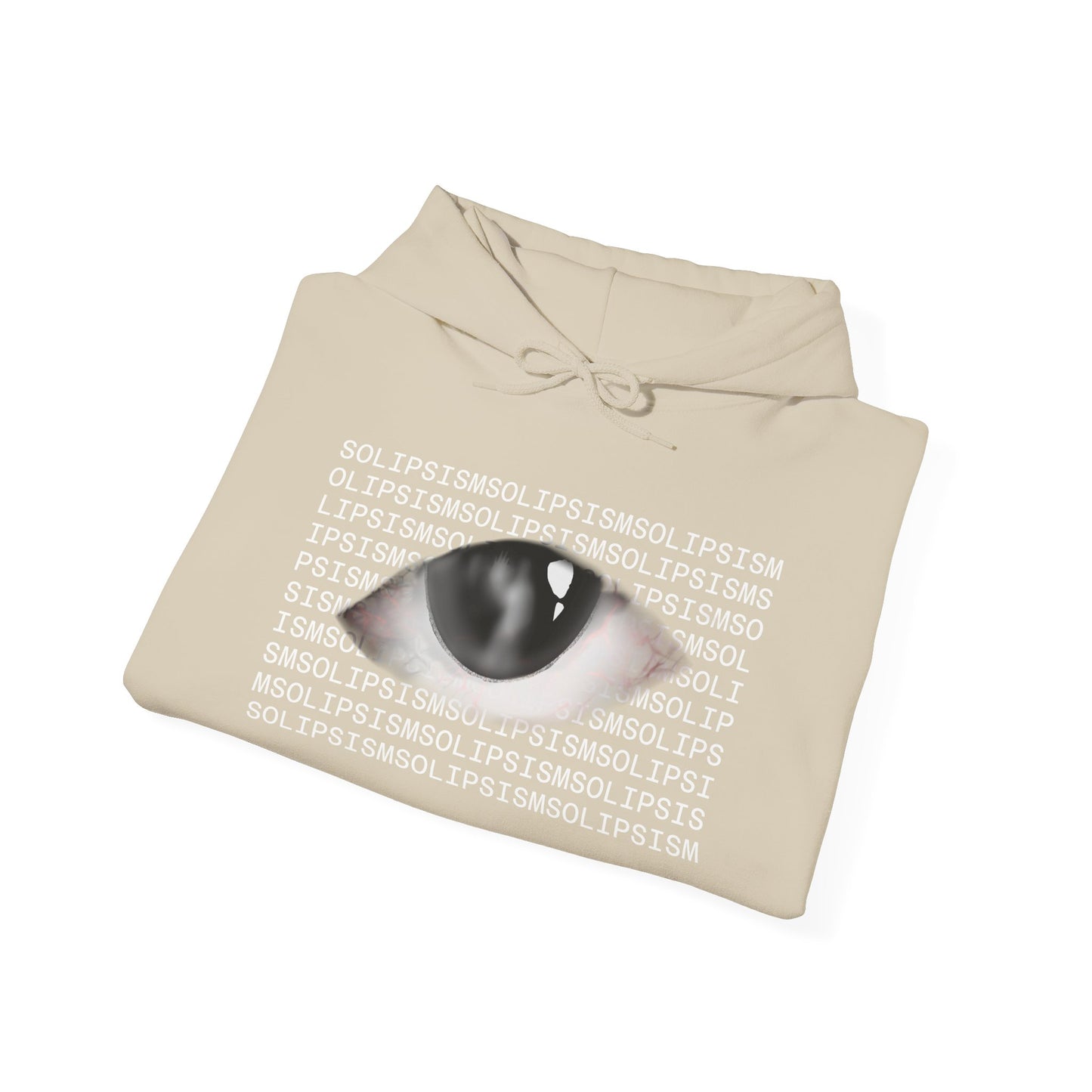 Solipsism Eye Graphic Hoodie | Solipsism Text Sleeve Pullover
