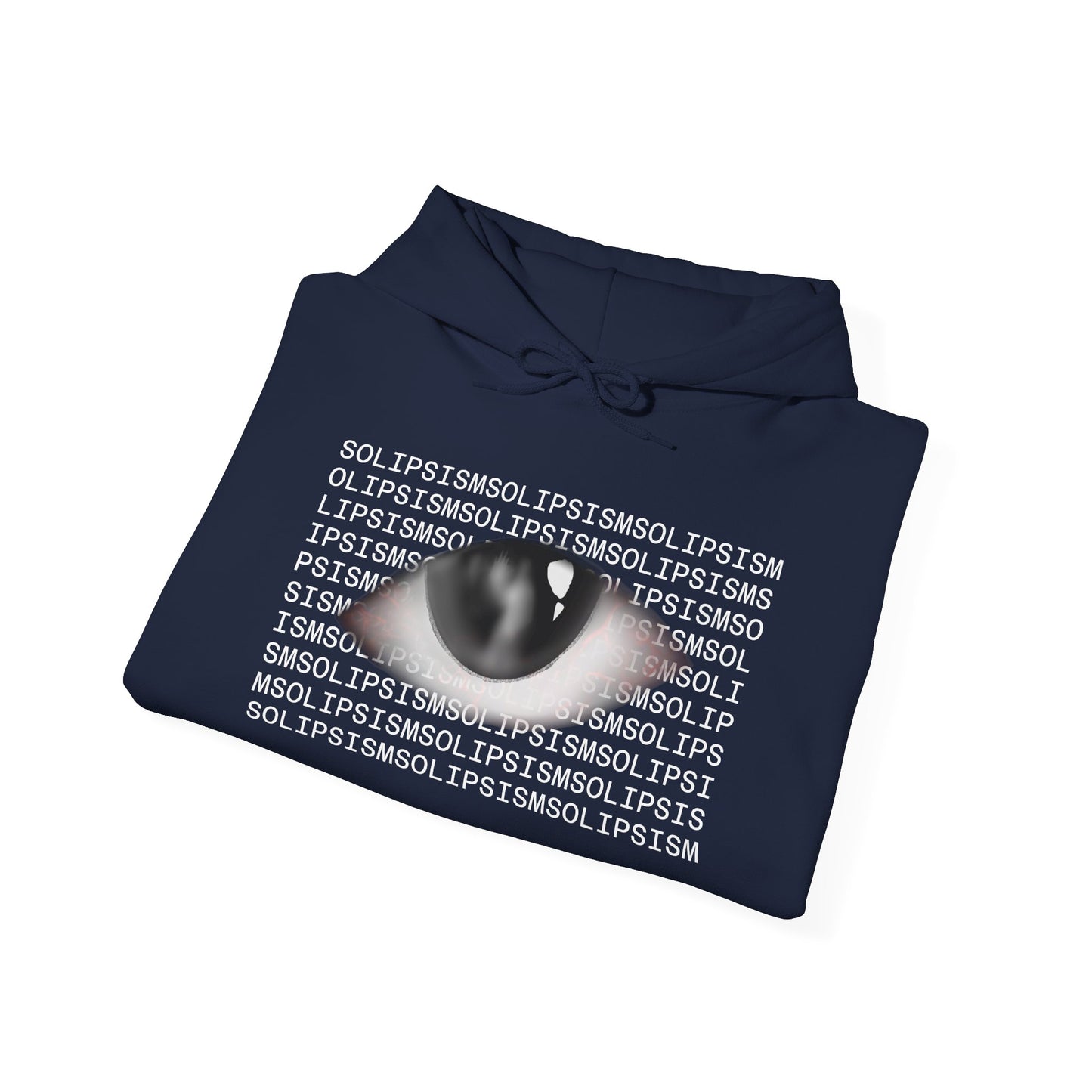 Solipsism Eye Graphic Hoodie | Solipsism Text Sleeve Pullover