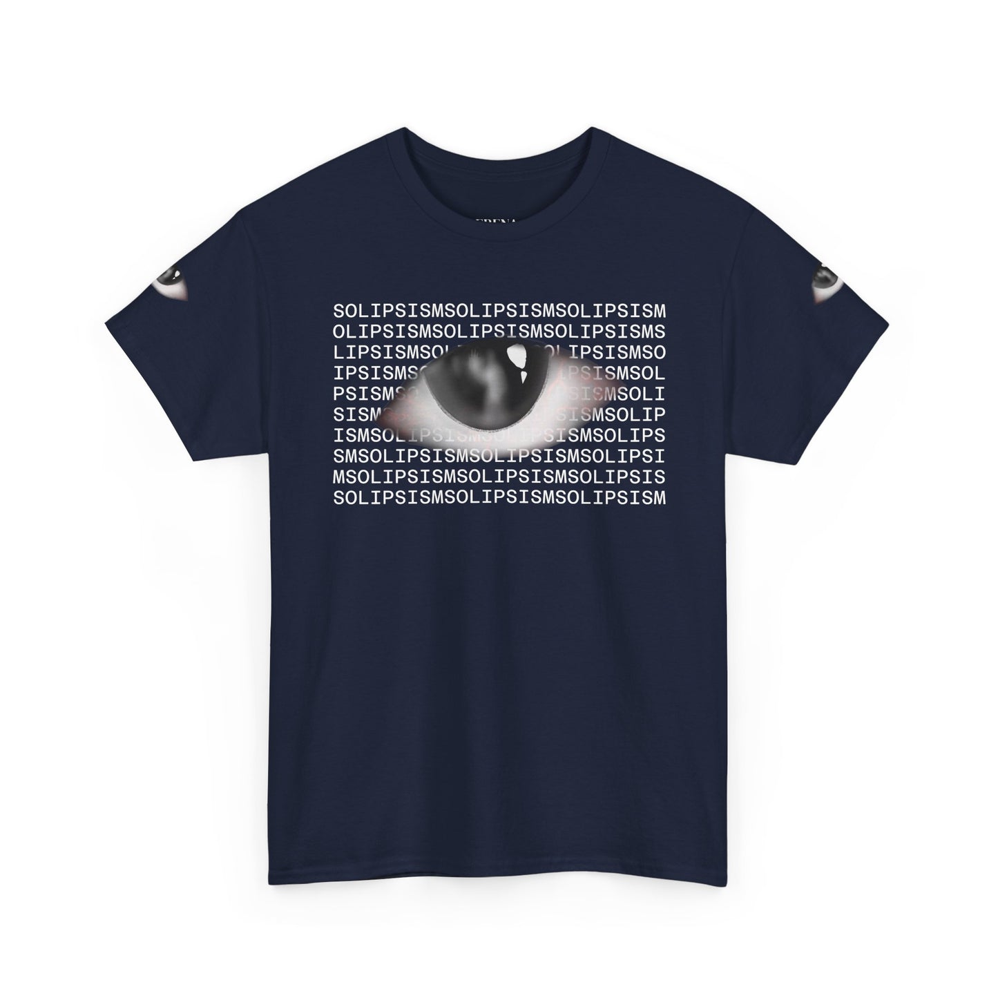 Monochrome Lip Print Tee | Repeated Text Pattern, Minimal Graphic Shirt