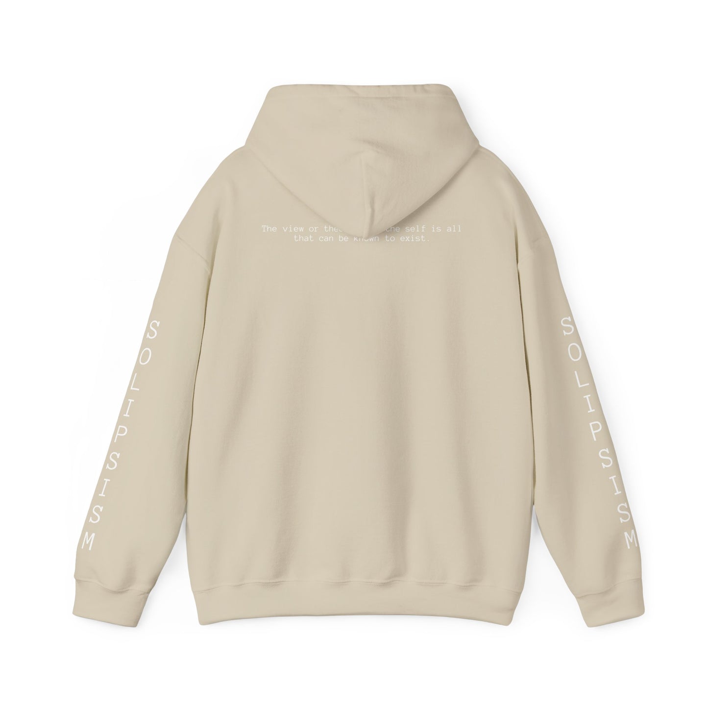 Solipsism Eye Graphic Hoodie | Solipsism Text Sleeve Pullover