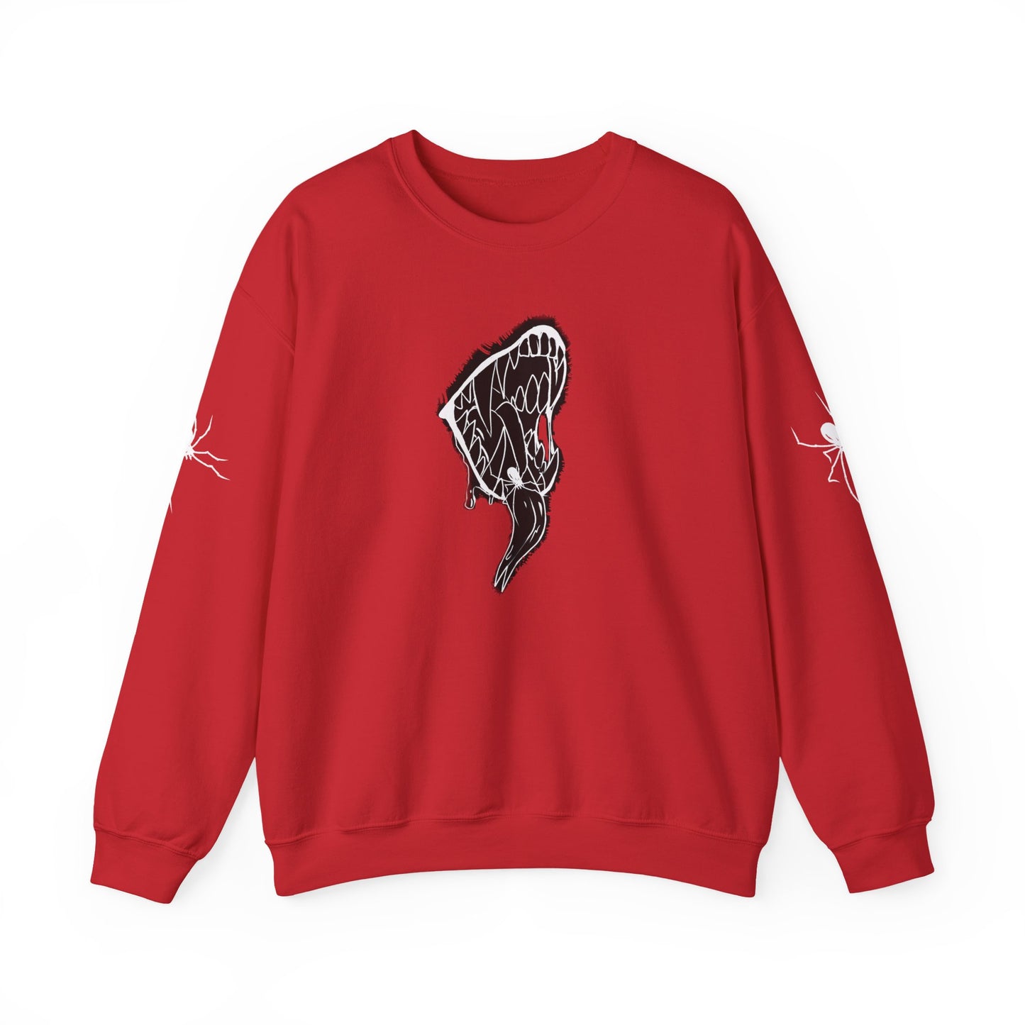 Snake Skull Illustration Crewneck Sweatshirt | Gothic Snake Sleeve Art
