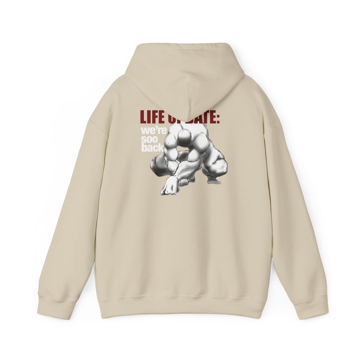 Life On Pause gorilla illustration Hoodie | Back print statement sweatshirt