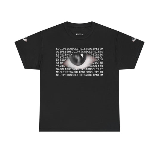 Monochrome Lip Print Tee | Repeated Text Pattern, Minimal Graphic Shirt