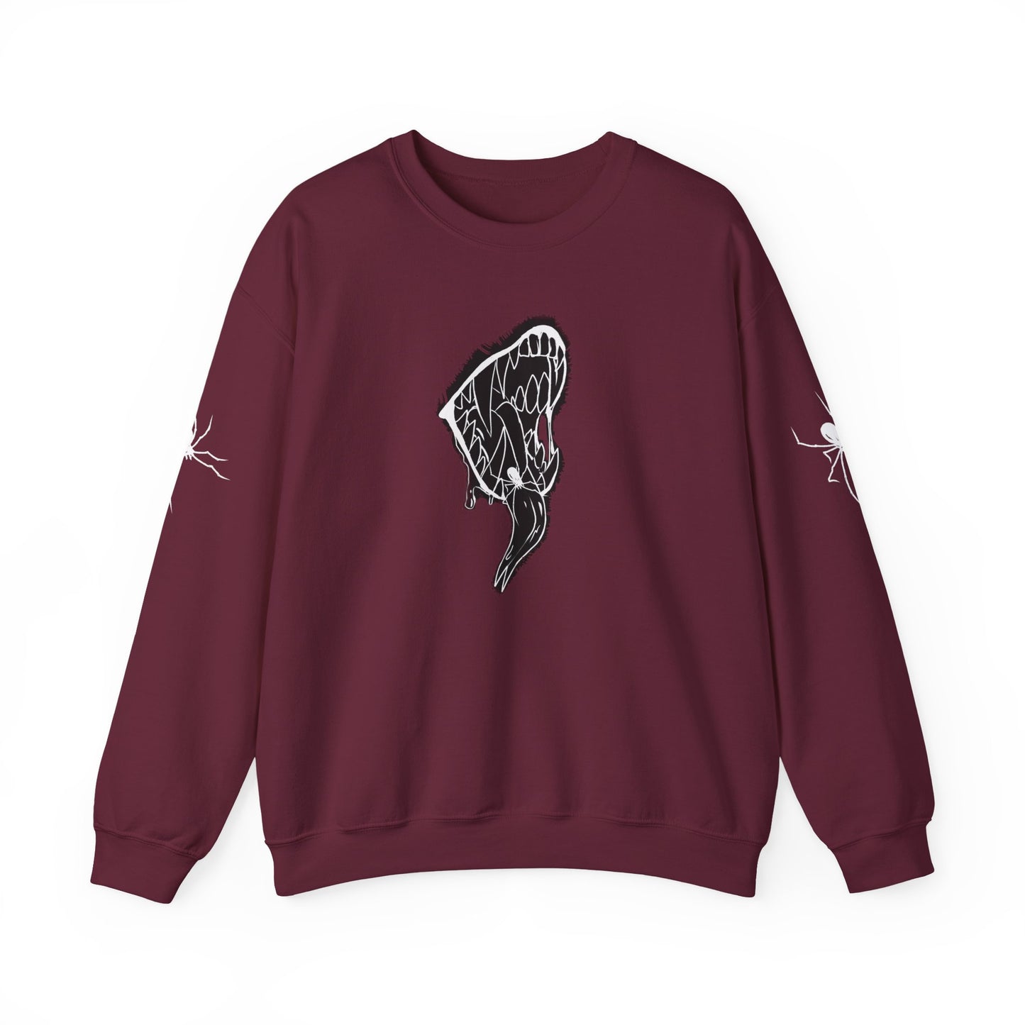 Snake Skull Illustration Crewneck Sweatshirt | Gothic Snake Sleeve Art