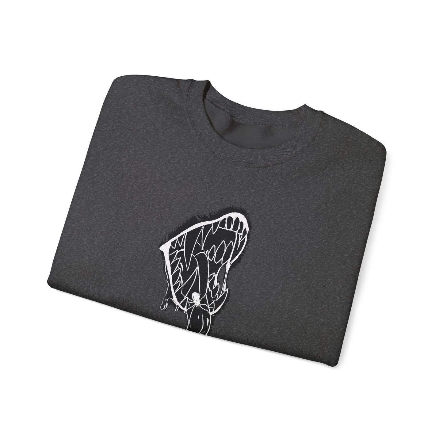 Snake Skull Illustration Crewneck Sweatshirt | Gothic Snake Sleeve Art