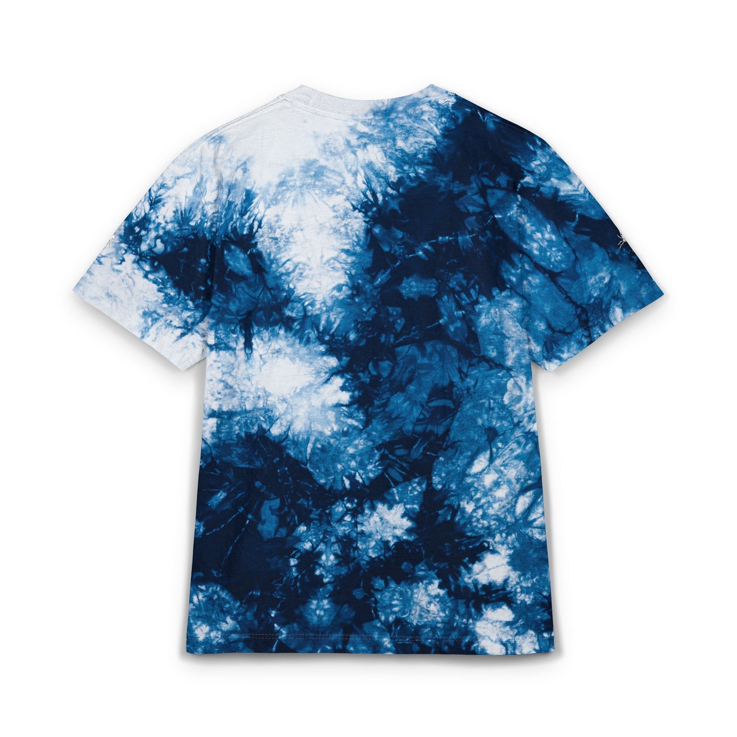 Black Gray Tie-Dye Embroidered Tee | Acid Wash T-Shirt