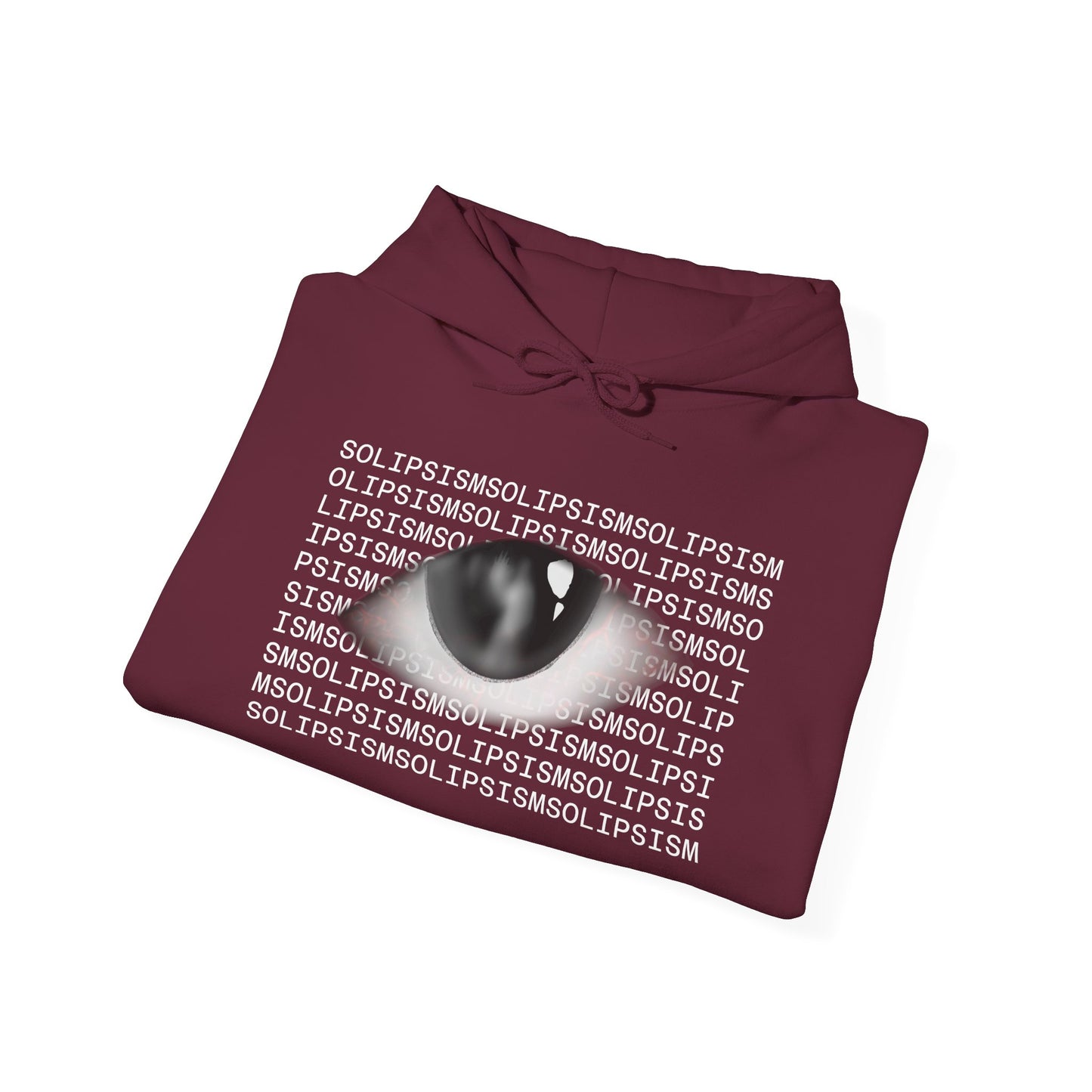 Solipsism Eye Graphic Hoodie | Solipsism Text Sleeve Pullover