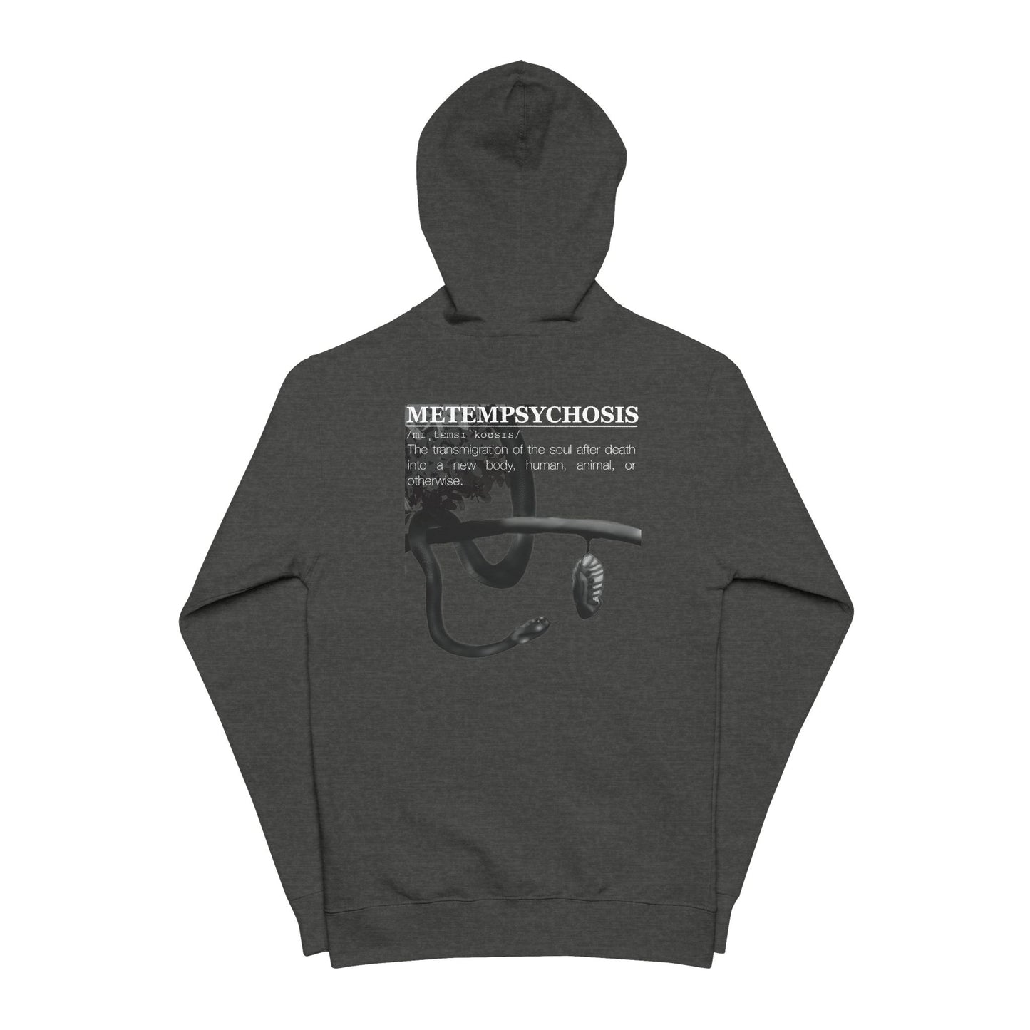 Metempsychosis Snake Illustration Hoodie | Occult Transmigration Back Print