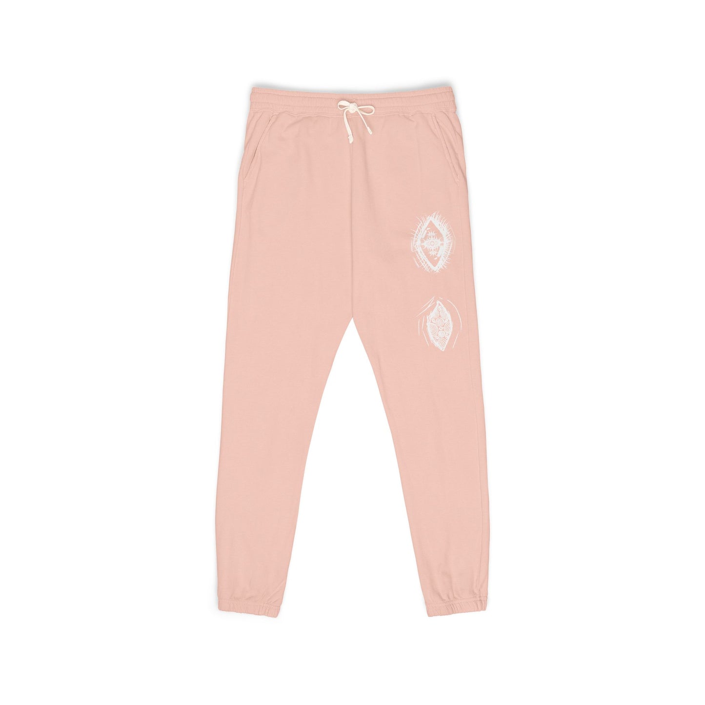 White Floral Skull Print Sweatpants | Side Graphic Joggers