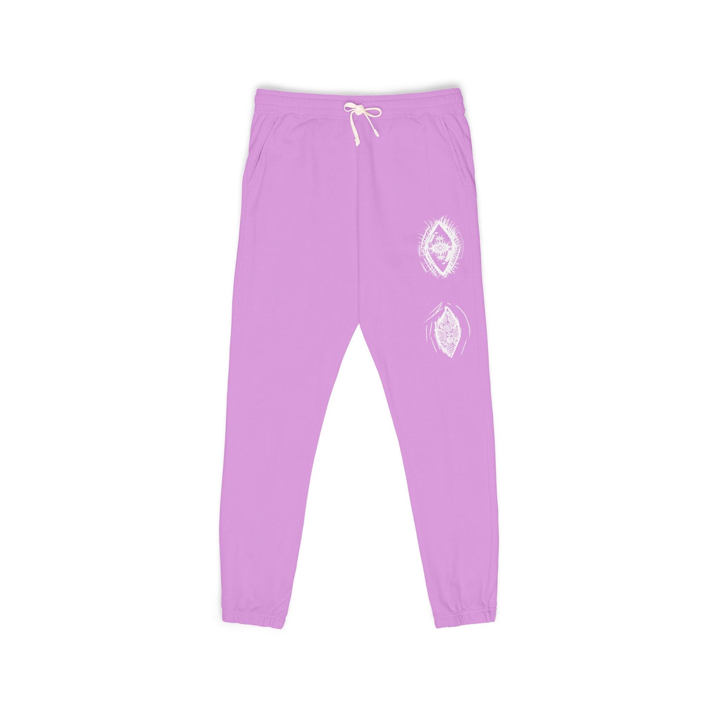 White Floral Skull Print Sweatpants | Side Graphic Joggers