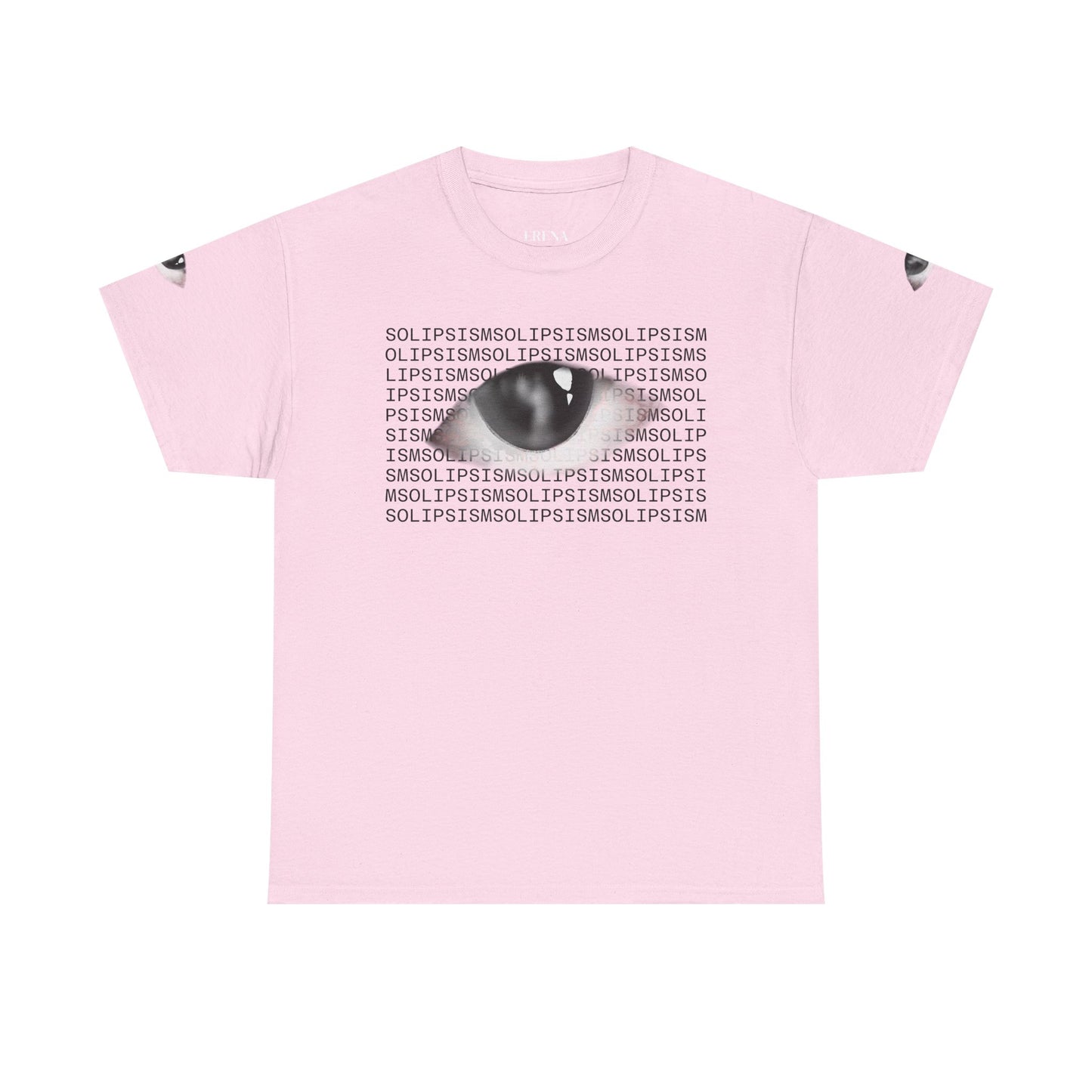 Monochrome Lip Print Tee | Repeated Text Pattern, Minimal Graphic Shirt