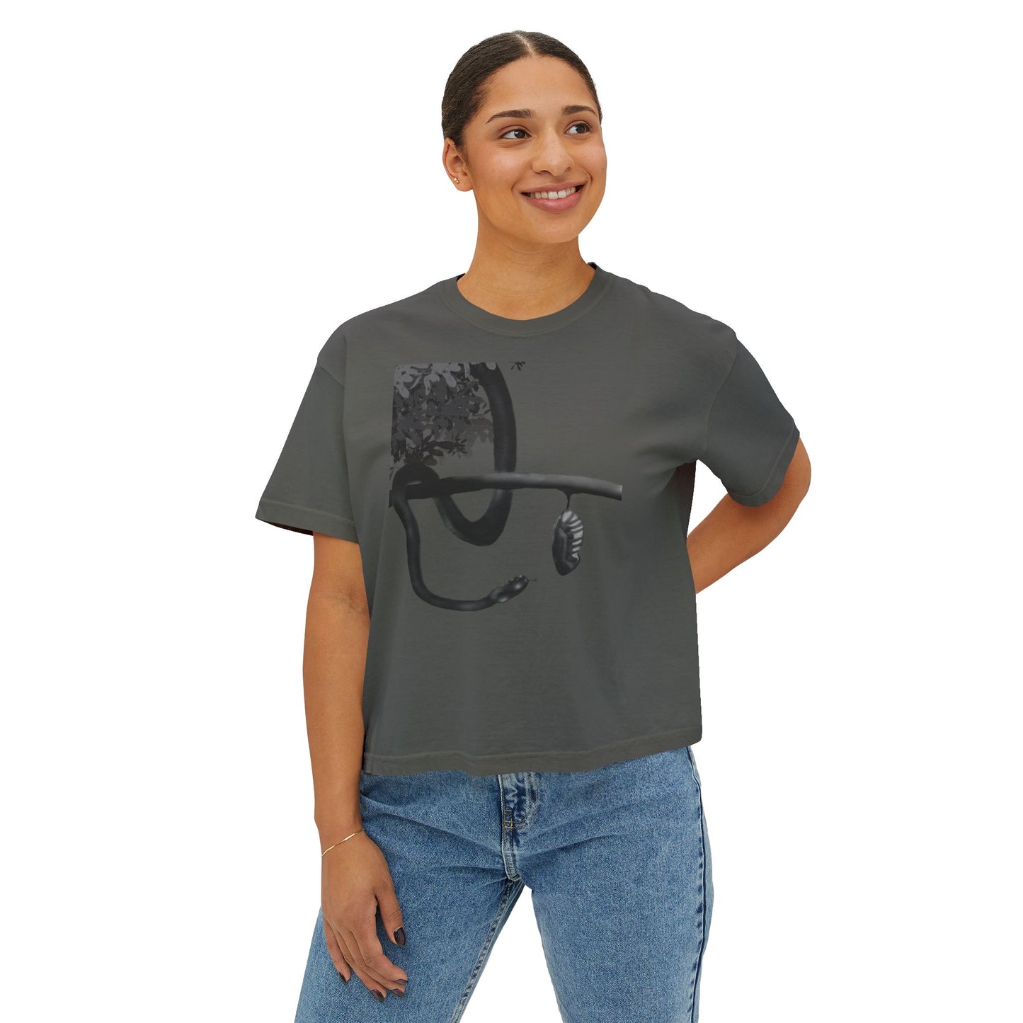 Metempsychosis snake and cocoon Women's Boxy Tee | philosophical graphic tee