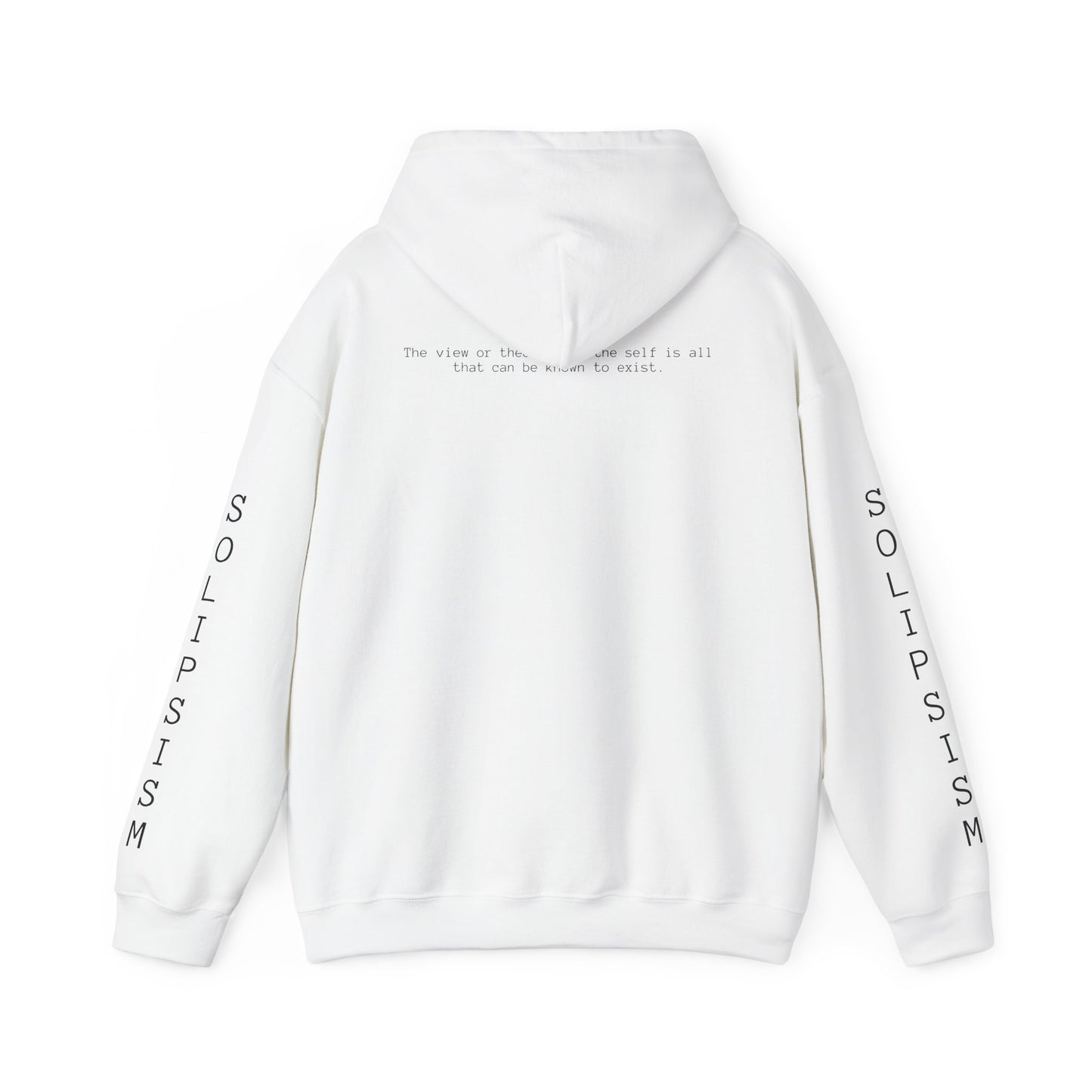 Solipsism Eye Graphic Hoodie | Solipsism Text Sleeve Pullover
