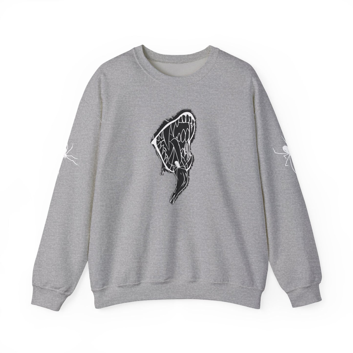 Snake Skull Illustration Crewneck Sweatshirt | Gothic Snake Sleeve Art