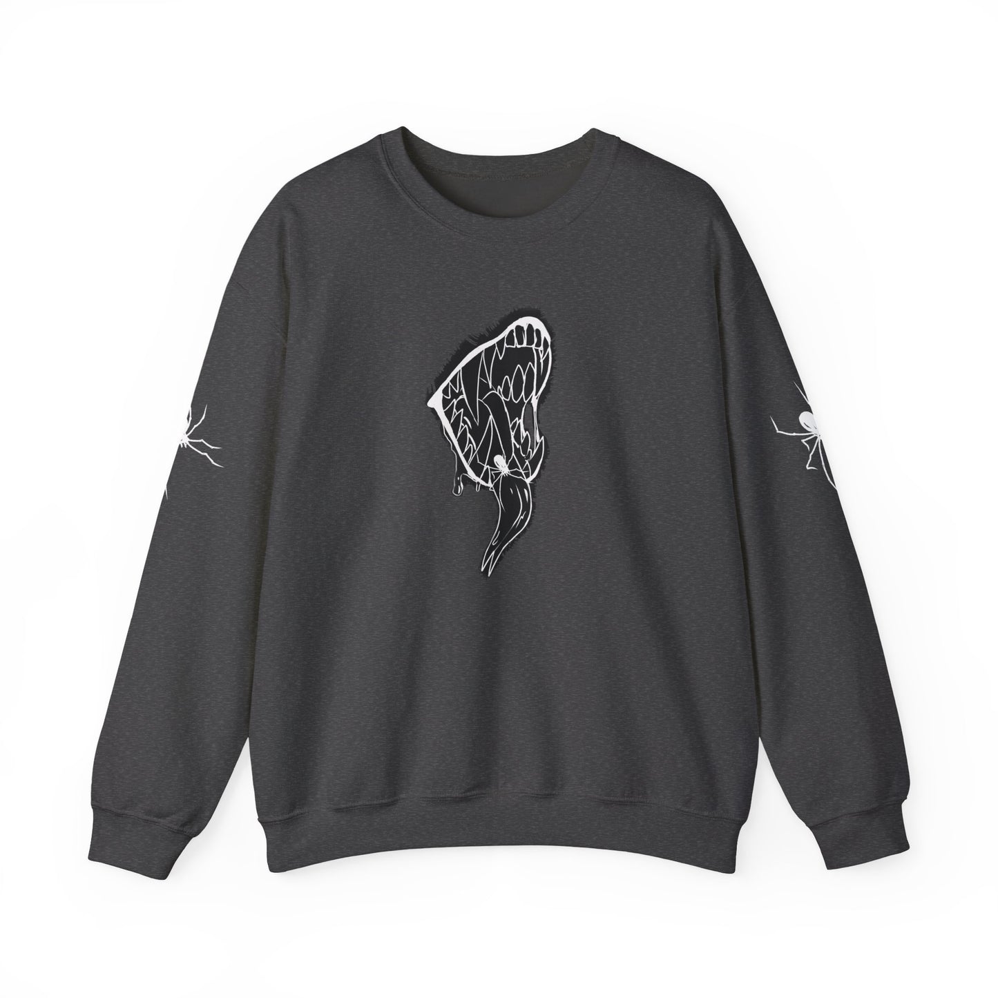 Snake Skull Illustration Crewneck Sweatshirt | Gothic Snake Sleeve Art