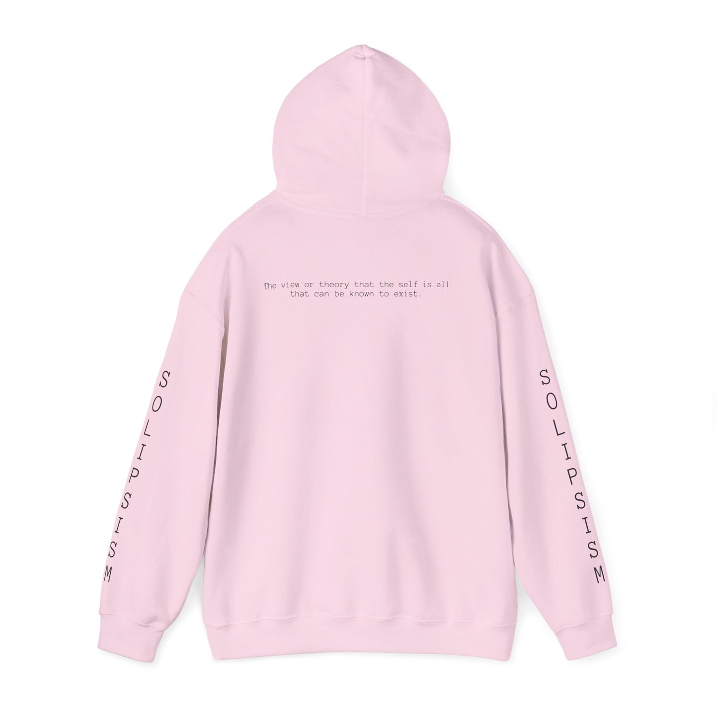 Solipsism Eye Graphic Hoodie | Solipsism Text Sleeve Pullover